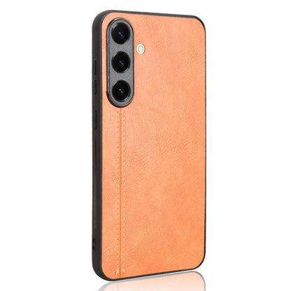 Samsung Galaxy S25+ 5G Cow Pattern Sewing Back Cover Phone Case - Premium PU Leather Texture PC + TPU Shockproof Protective Case, Scratch Resistant Slim Lightweight Anti-Fingerprint Full Coverage Mobile Cover