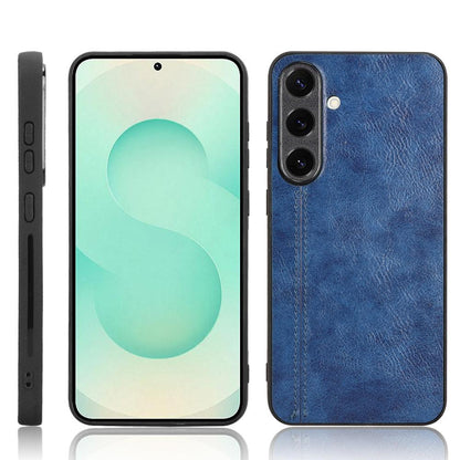 Samsung Galaxy S25+ 5G Cow Pattern Sewing Back Cover Phone Case - Premium PU Leather Texture PC + TPU Shockproof Protective Case, Scratch Resistant Slim Lightweight Anti-Fingerprint Full Coverage Mobile Cover