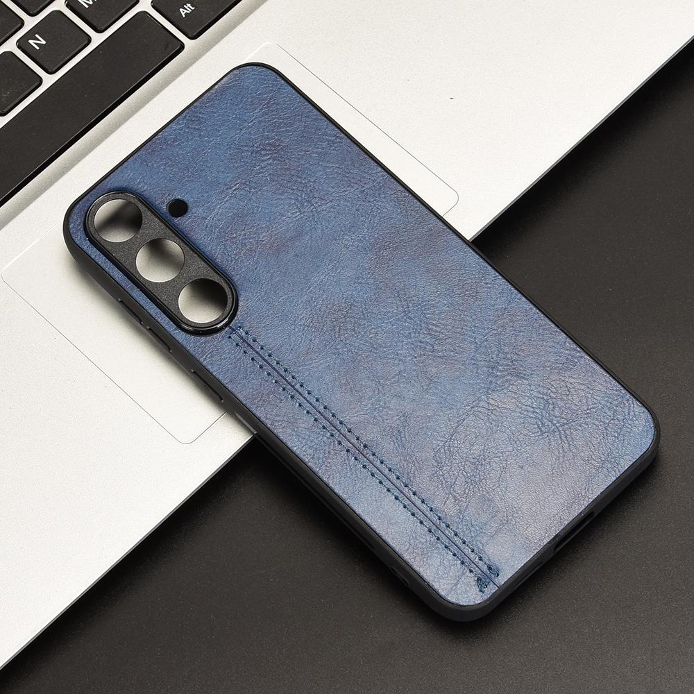 Samsung Galaxy S25+ 5G Cow Pattern Sewing Back Cover Phone Case - Premium PU Leather Texture PC + TPU Shockproof Protective Case, Scratch Resistant Slim Lightweight Anti-Fingerprint Full Coverage Mobile Cover