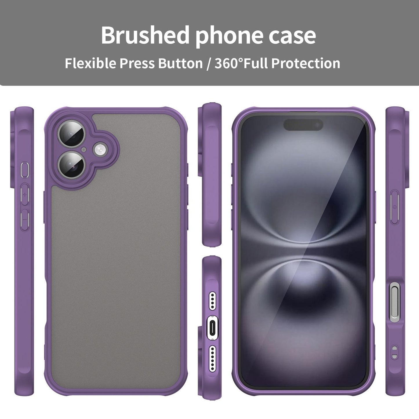 Apple iPhone 16 Plus TPU Hybrid PC Frosted Phone Case with Durable Scratch, Dirt & Wear Protection, Precise Cutouts, Lightweight Easy-Fit Slim Cover