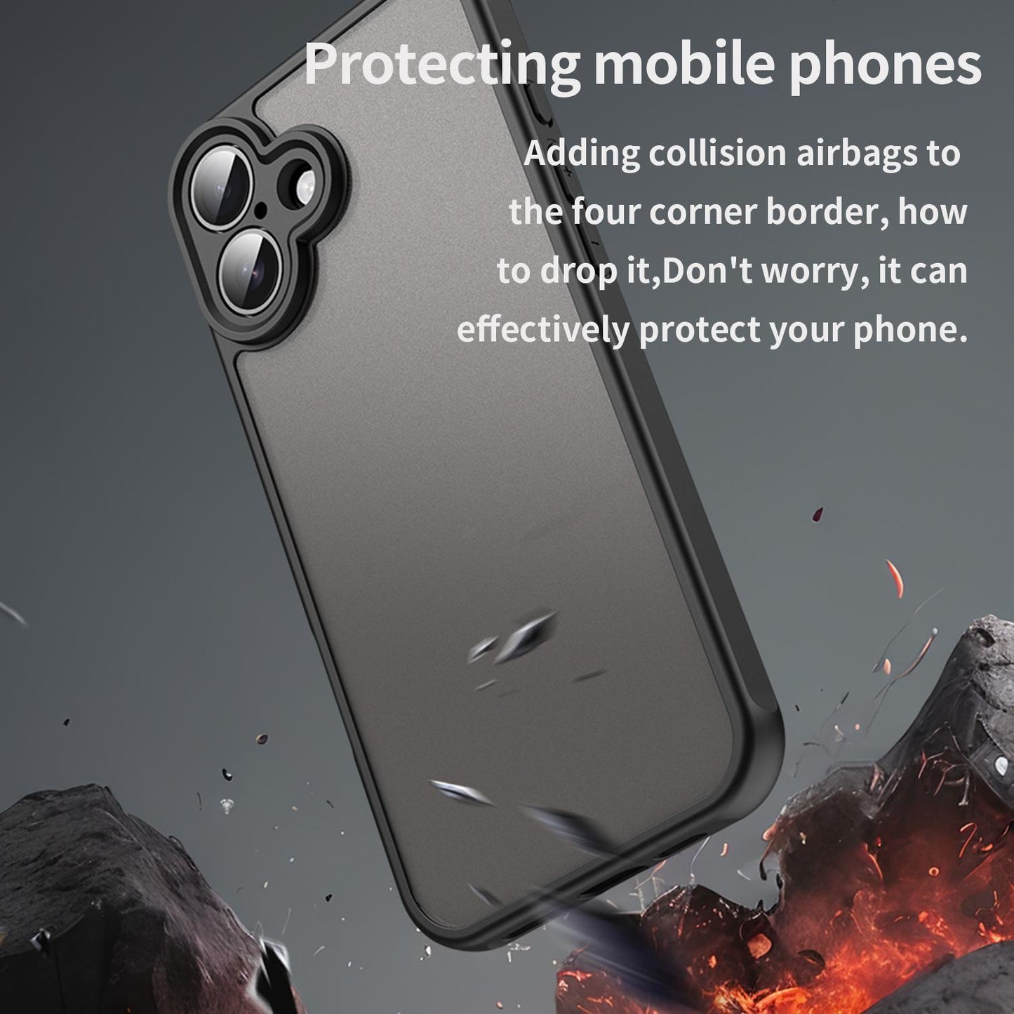 Apple iPhone 16 TPU Hybrid PC Frosted Phone Case with Durable Scratch, Dirt & Wear Protection, Precise Cutouts, Lightweight Easy-Fit Slim Cover