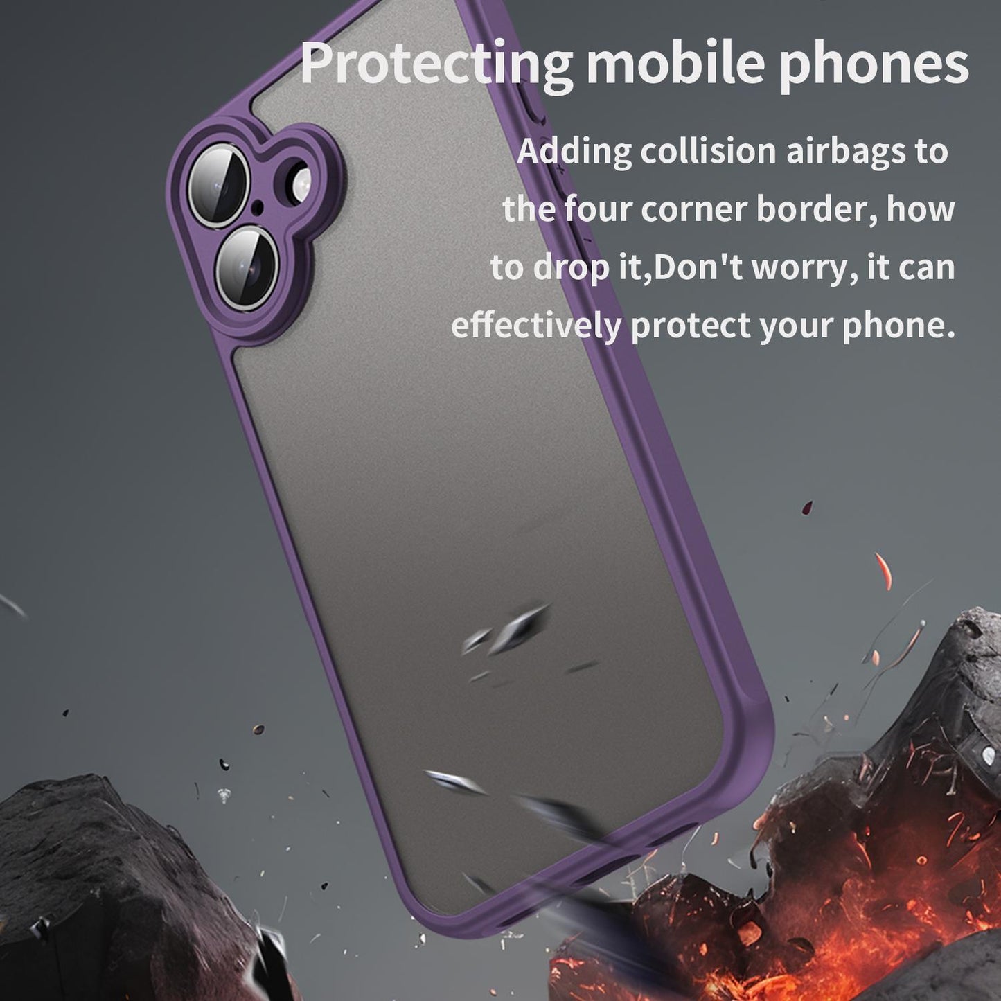Apple iPhone 16 TPU Hybrid PC Frosted Phone Case with Durable Scratch, Dirt & Wear Protection, Precise Cutouts, Lightweight Easy-Fit Slim Cover