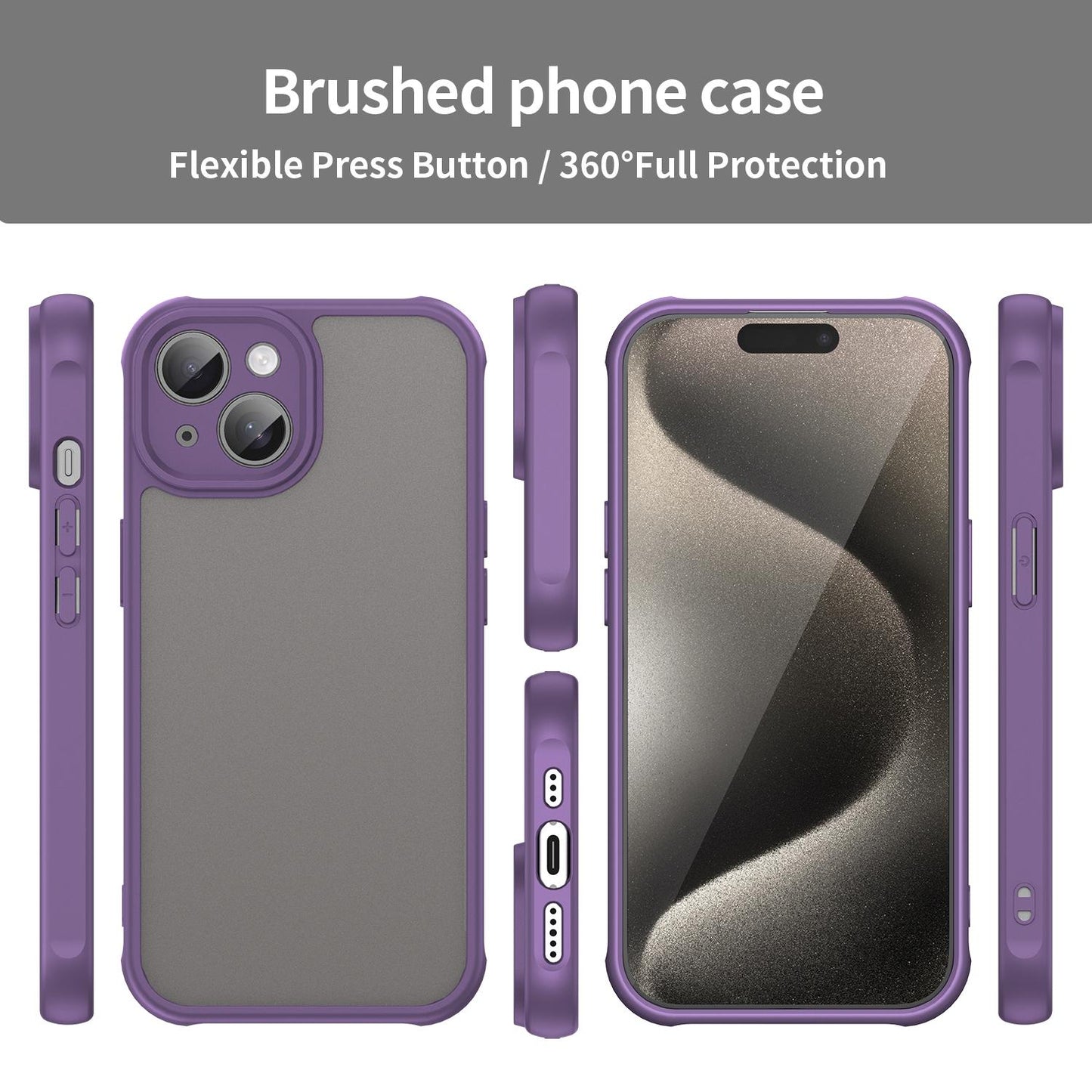 Apple iPhone 15 Pro Max TPU Hybrid PC Frosted Phone Case with Durable Scratch, Dirt & Wear Protection, Precise Cutouts, Lightweight Easy-Fit Slim Cover
