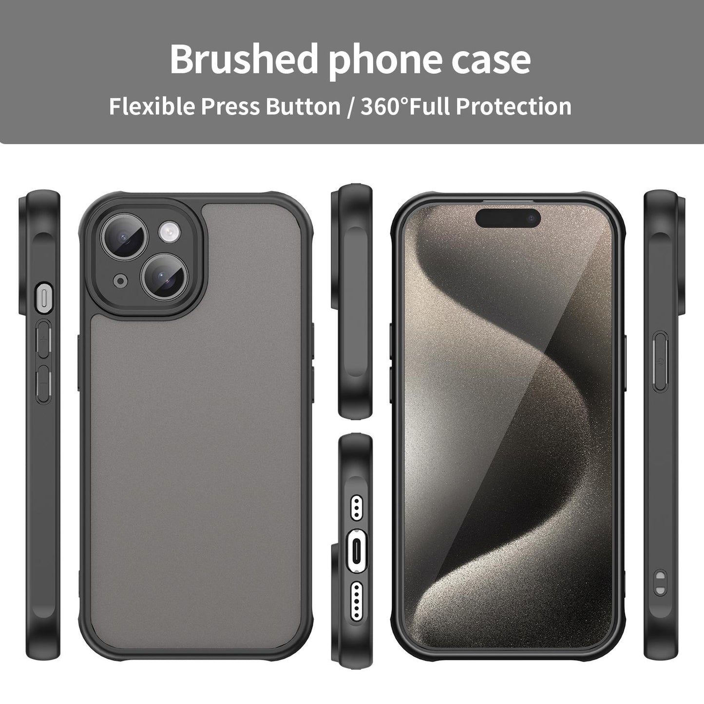 Apple iPhone 15 Plus TPU Hybrid PC Frosted Phone Case with Durable Scratch, Dirt & Wear Protection, Precise Cutouts, Lightweight Easy-Fit Slim Cover