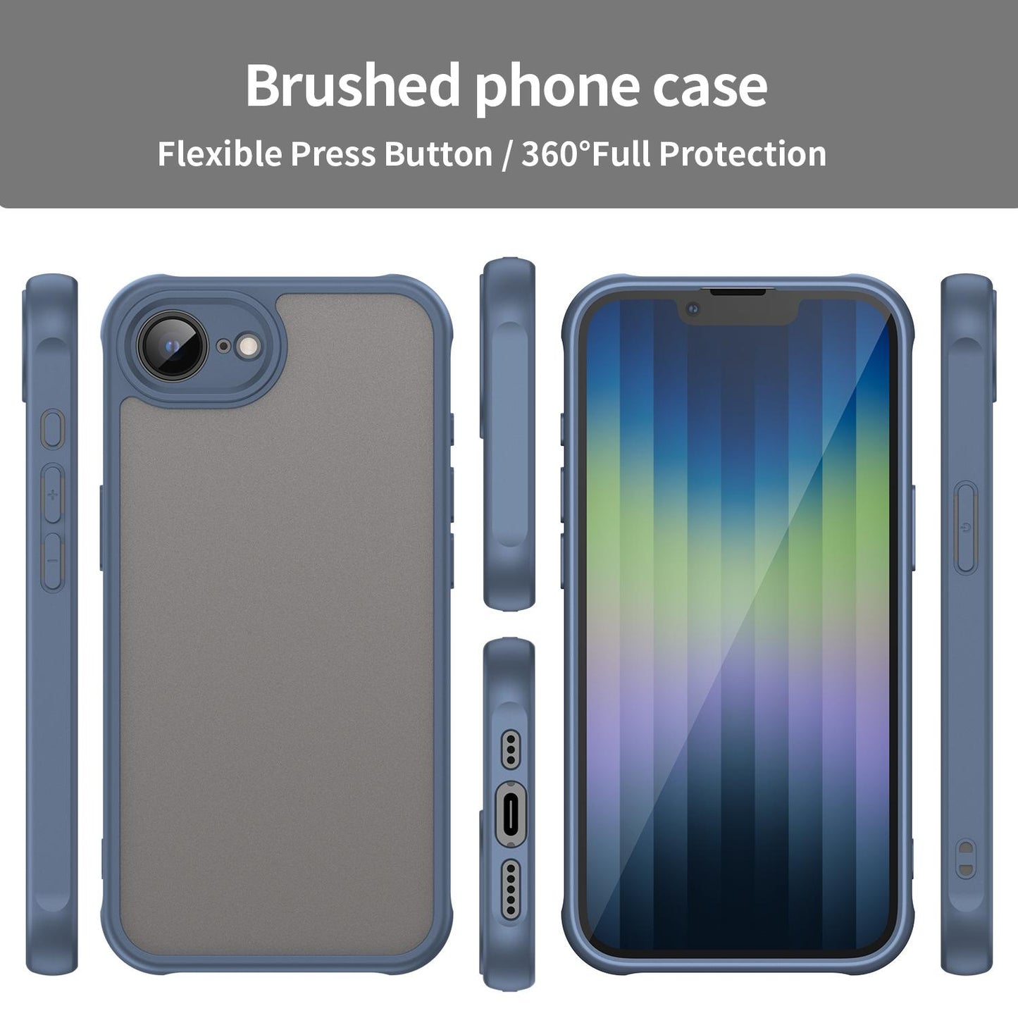 Apple iPhone 16e TPU Hybrid PC Frosted Phone Case with Durable Scratch, Dirt & Wear Protection, Precise Cutouts, Lightweight Easy-Fit Slim Cover