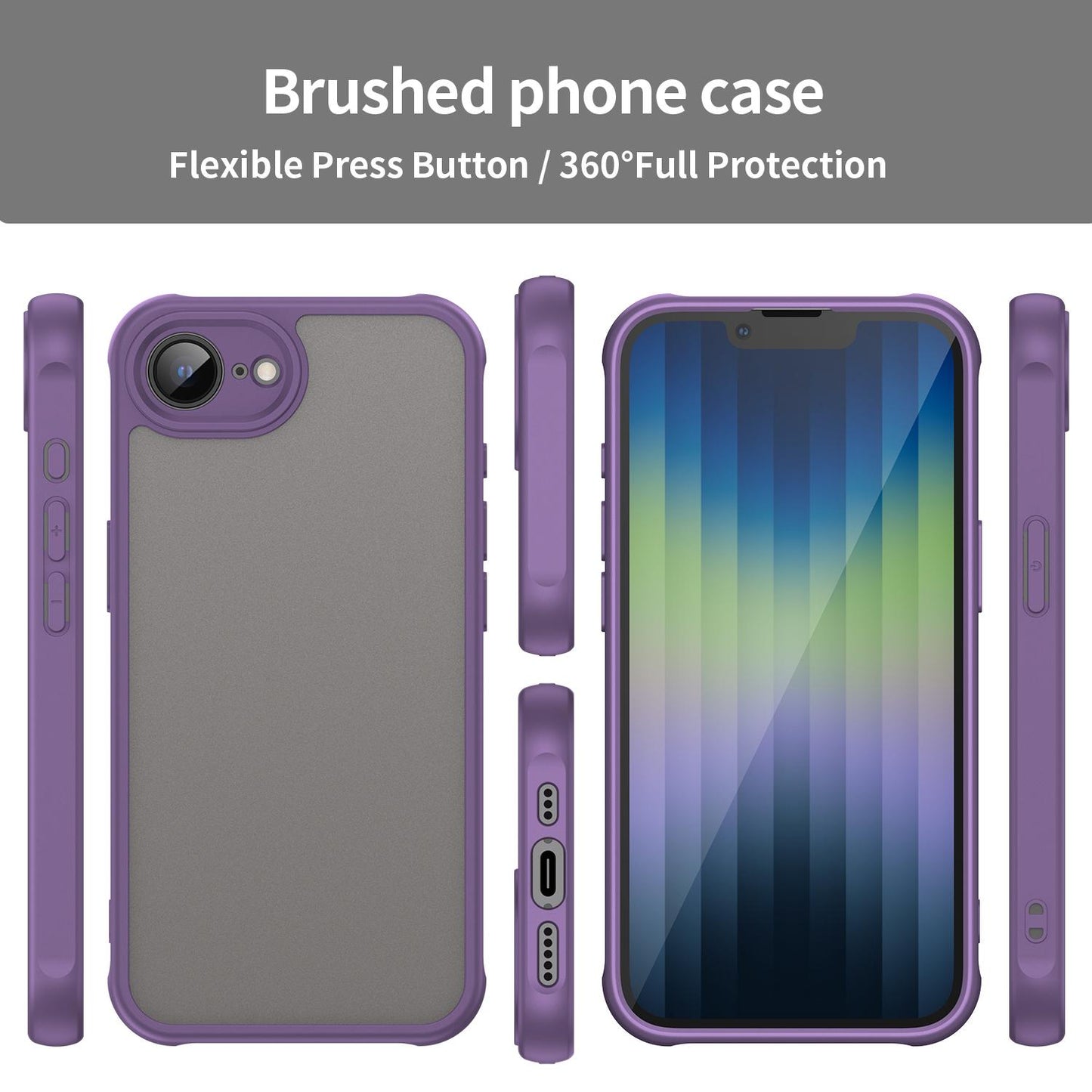 Apple iPhone 16e TPU Hybrid PC Frosted Phone Case with Durable Scratch, Dirt & Wear Protection, Precise Cutouts, Lightweight Easy-Fit Slim Cover