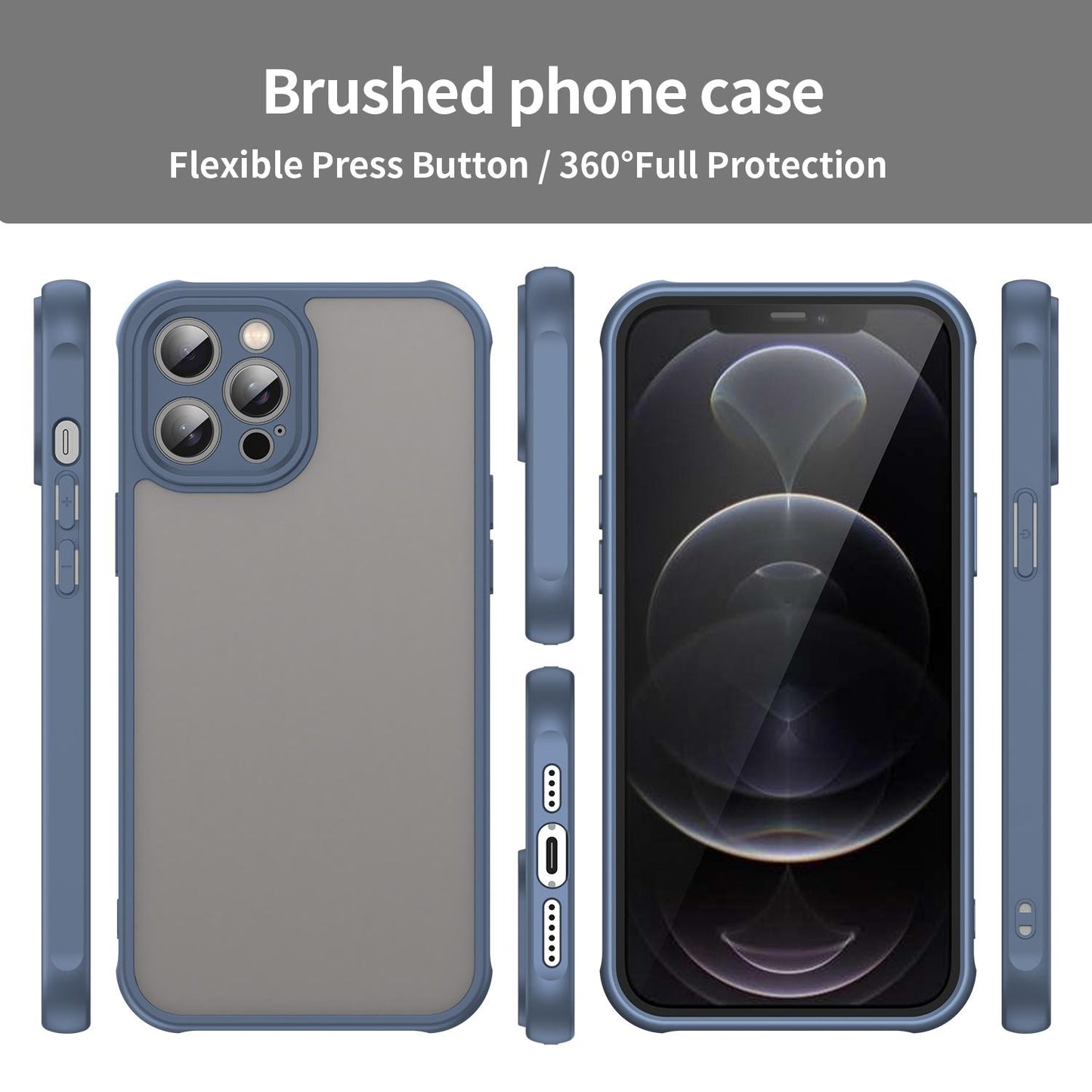 Apple iPhone 12 Pro Max TPU Hybrid PC Frosted Phone Case with Durable Scratch, Dirt & Wear Protection, Precise Cutouts, Lightweight Easy-Fit Slim Cover