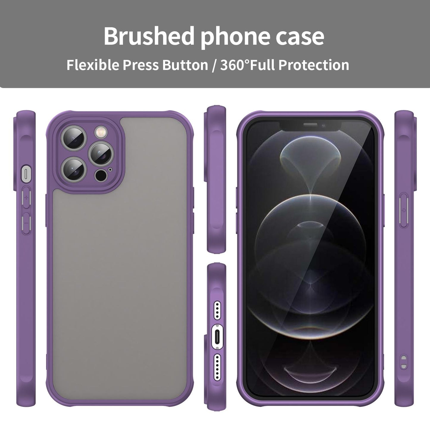 Apple iPhone 12 Pro Max TPU Hybrid PC Frosted Phone Case with Durable Scratch, Dirt & Wear Protection, Precise Cutouts, Lightweight Easy-Fit Slim Cover