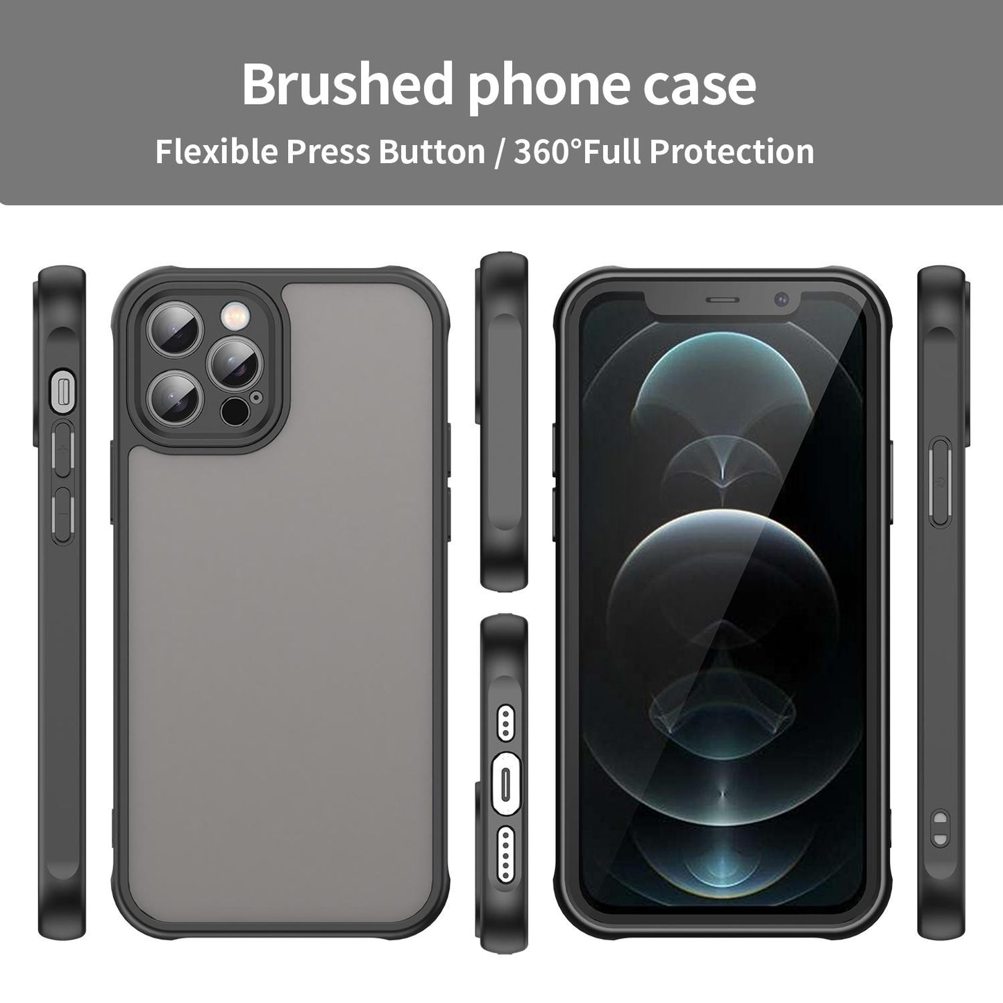 Apple iPhone 12 Pro TPU Hybrid PC Frosted Phone Case with Durable Scratch, Dirt & Wear Protection, Precise Cutouts, Lightweight Easy-Fit Slim Cover