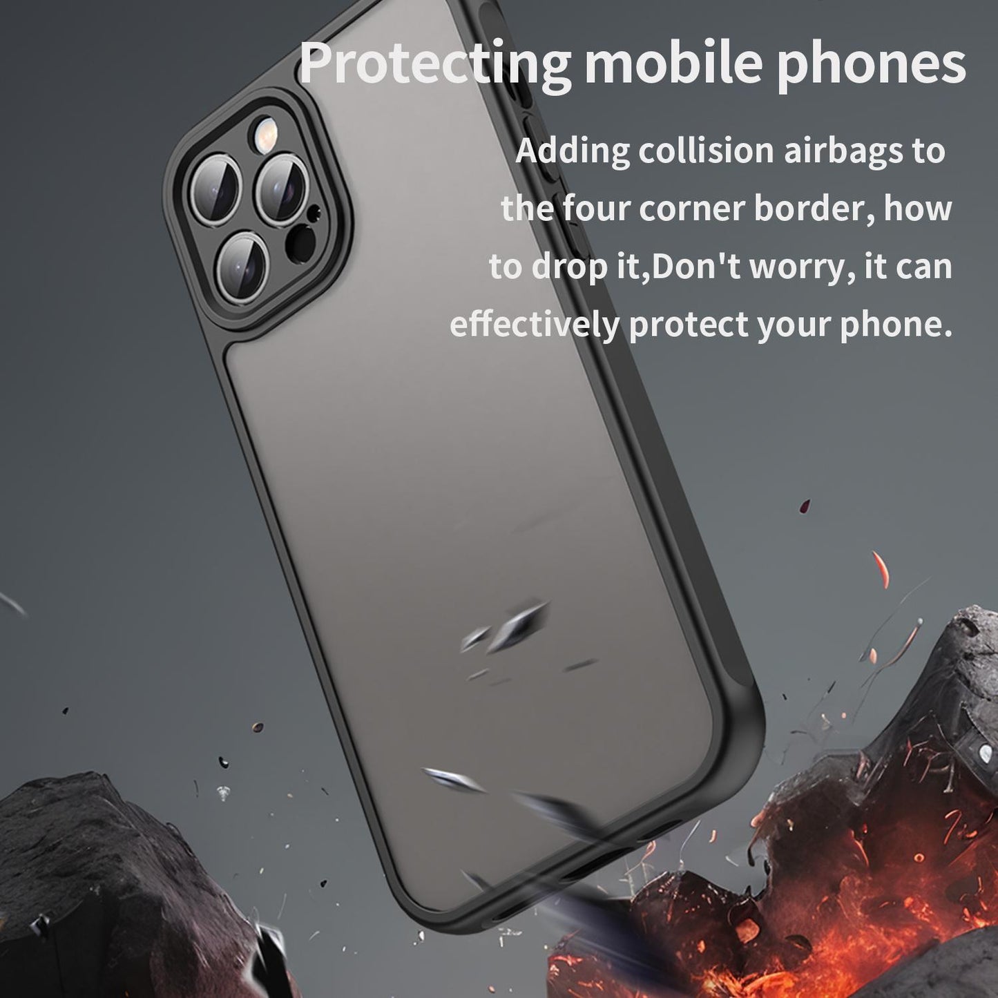 Apple iPhone 12 Pro TPU Hybrid PC Frosted Phone Case with Durable Scratch, Dirt & Wear Protection, Precise Cutouts, Lightweight Easy-Fit Slim Cover