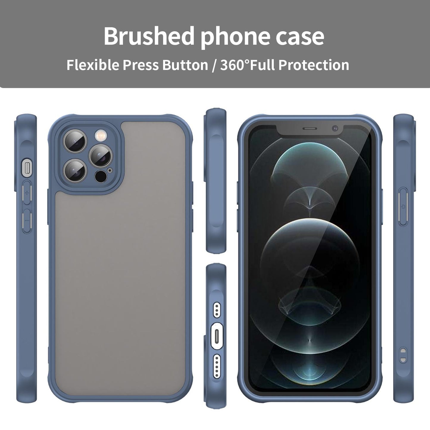 Apple iPhone 12 Pro TPU Hybrid PC Frosted Phone Case with Durable Scratch, Dirt & Wear Protection, Precise Cutouts, Lightweight Easy-Fit Slim Cover