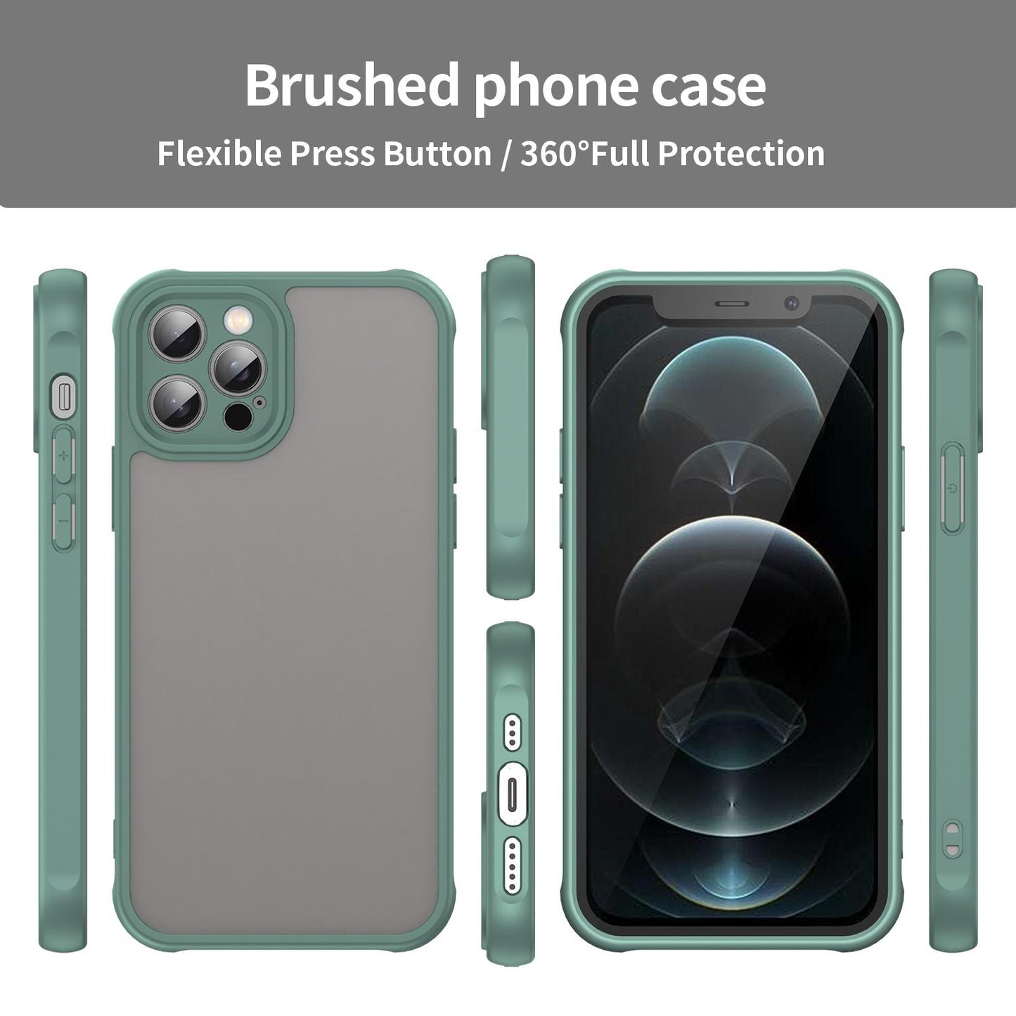 Apple iPhone 12 Pro TPU Hybrid PC Frosted Phone Case with Durable Scratch, Dirt & Wear Protection, Precise Cutouts, Lightweight Easy-Fit Slim Cover
