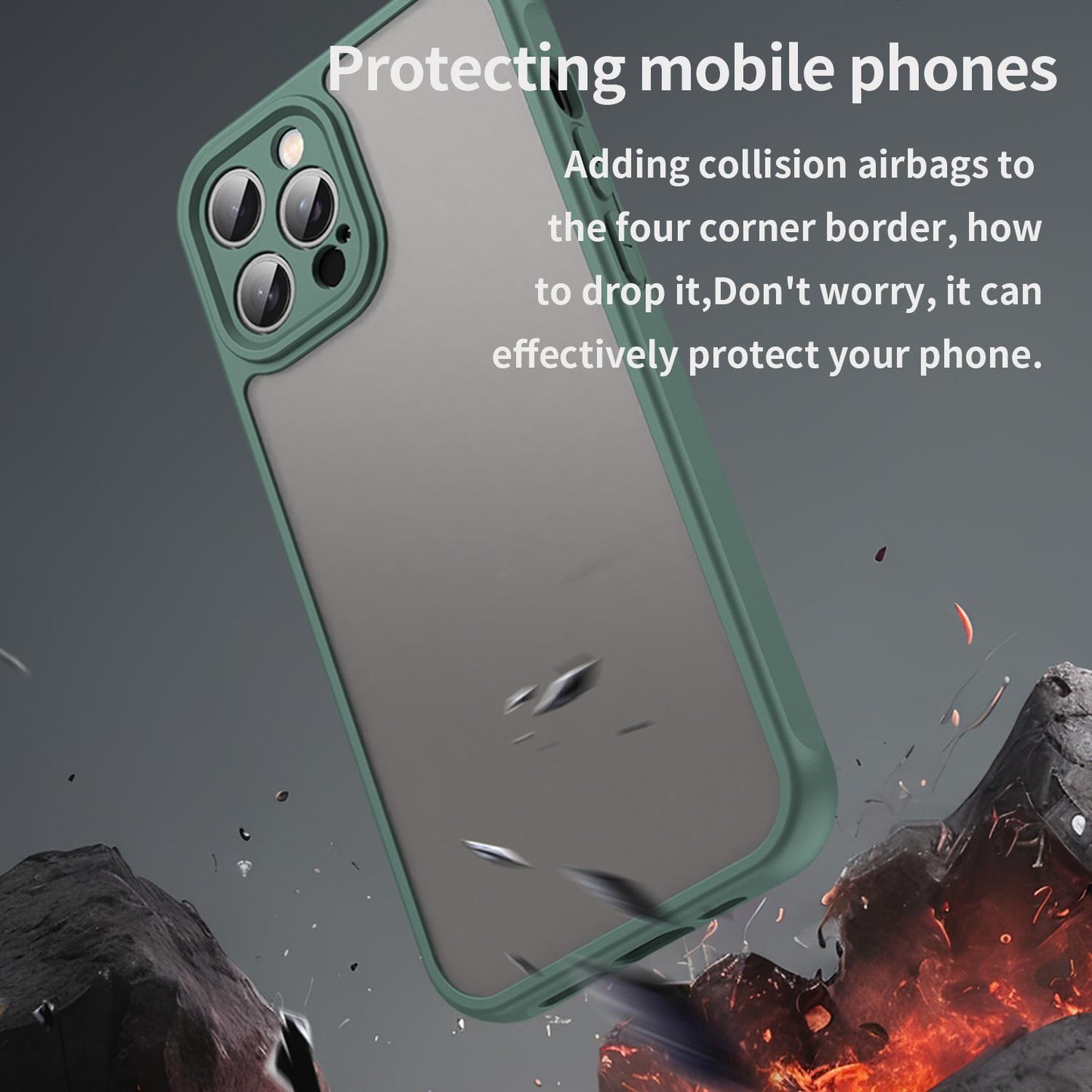 Apple iPhone 12 Pro TPU Hybrid PC Frosted Phone Case with Durable Scratch, Dirt & Wear Protection, Precise Cutouts, Lightweight Easy-Fit Slim Cover
