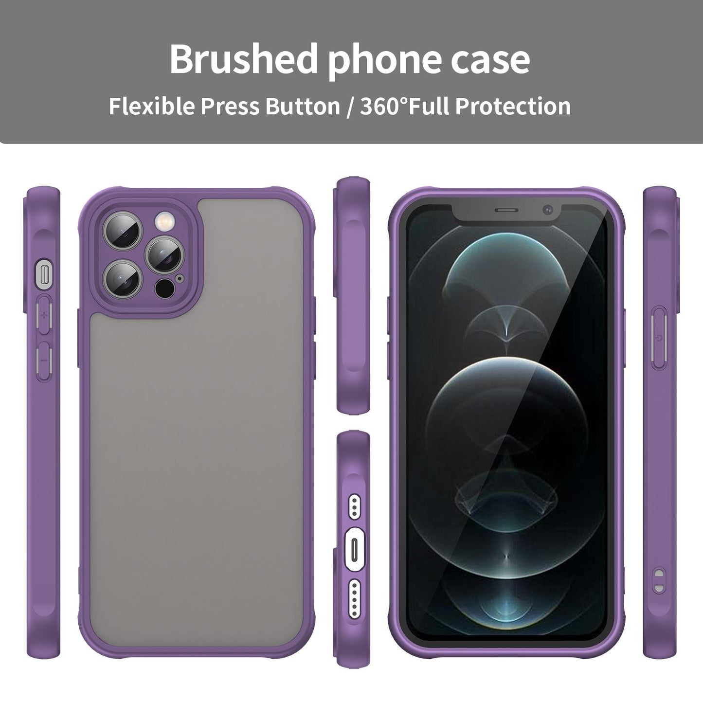Apple iPhone 12 Pro TPU Hybrid PC Frosted Phone Case with Durable Scratch, Dirt & Wear Protection, Precise Cutouts, Lightweight Easy-Fit Slim Cover