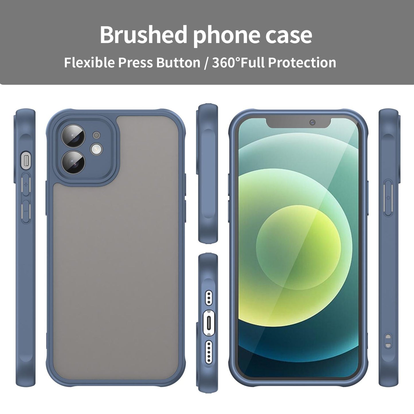 Apple iPhone 12 TPU Hybrid PC Frosted Phone Case with Durable Scratch, Dirt & Wear Protection, Precise Cutouts, Lightweight Easy-Fit Slim Cover