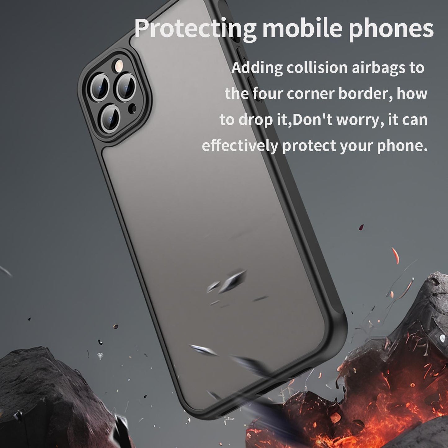 Apple iPhone 11 Pro Max TPU Hybrid PC Frosted Phone Case with Durable Scratch, Dirt & Wear Protection, Precise Cutouts, Lightweight Easy-Fit Slim Cover