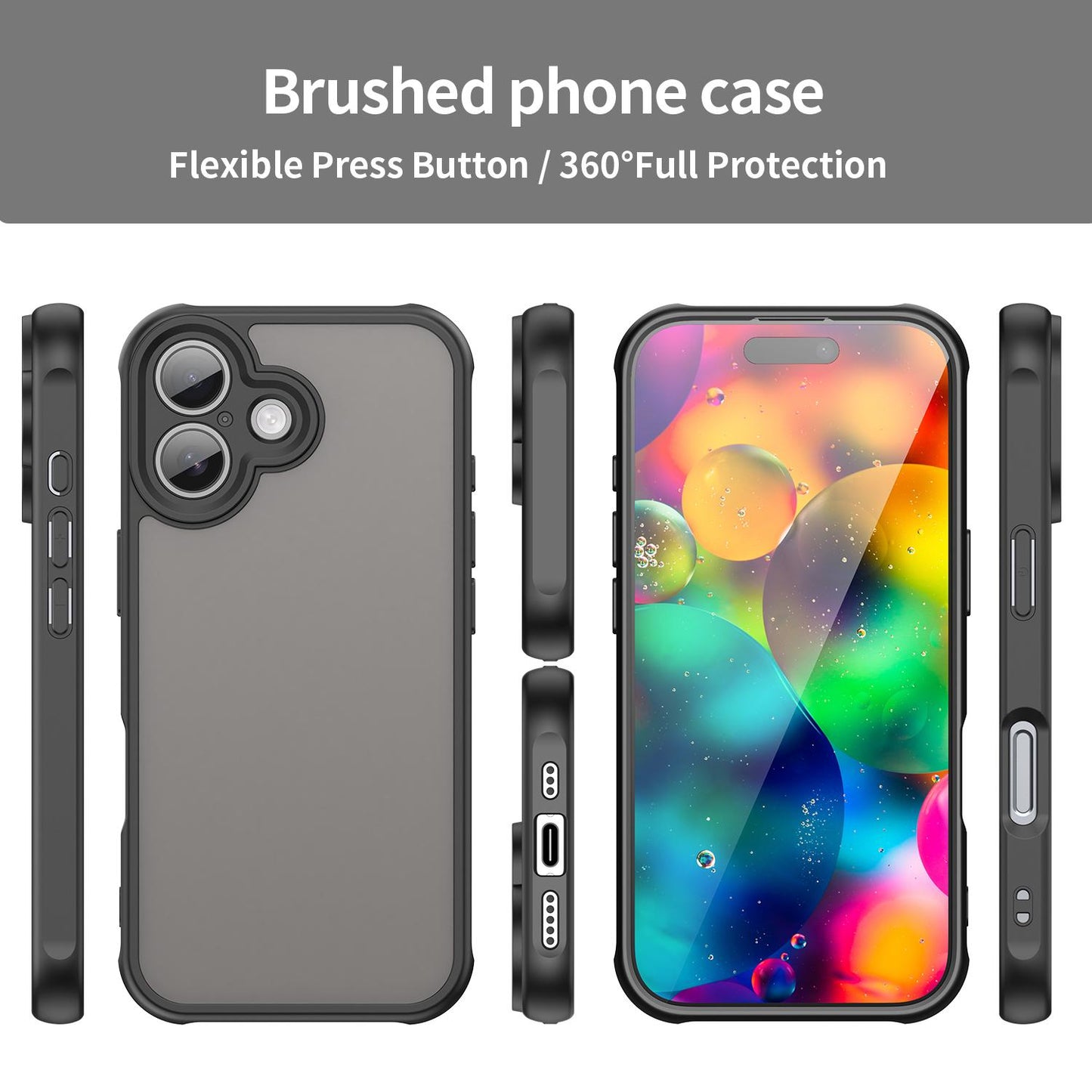 Apple iPhone 17 TPU Hybrid PC Frosted Phone Case with Durable Scratch, Dirt & Wear Protection, Precise Cutouts, Lightweight Easy-Fit Slim Cover
