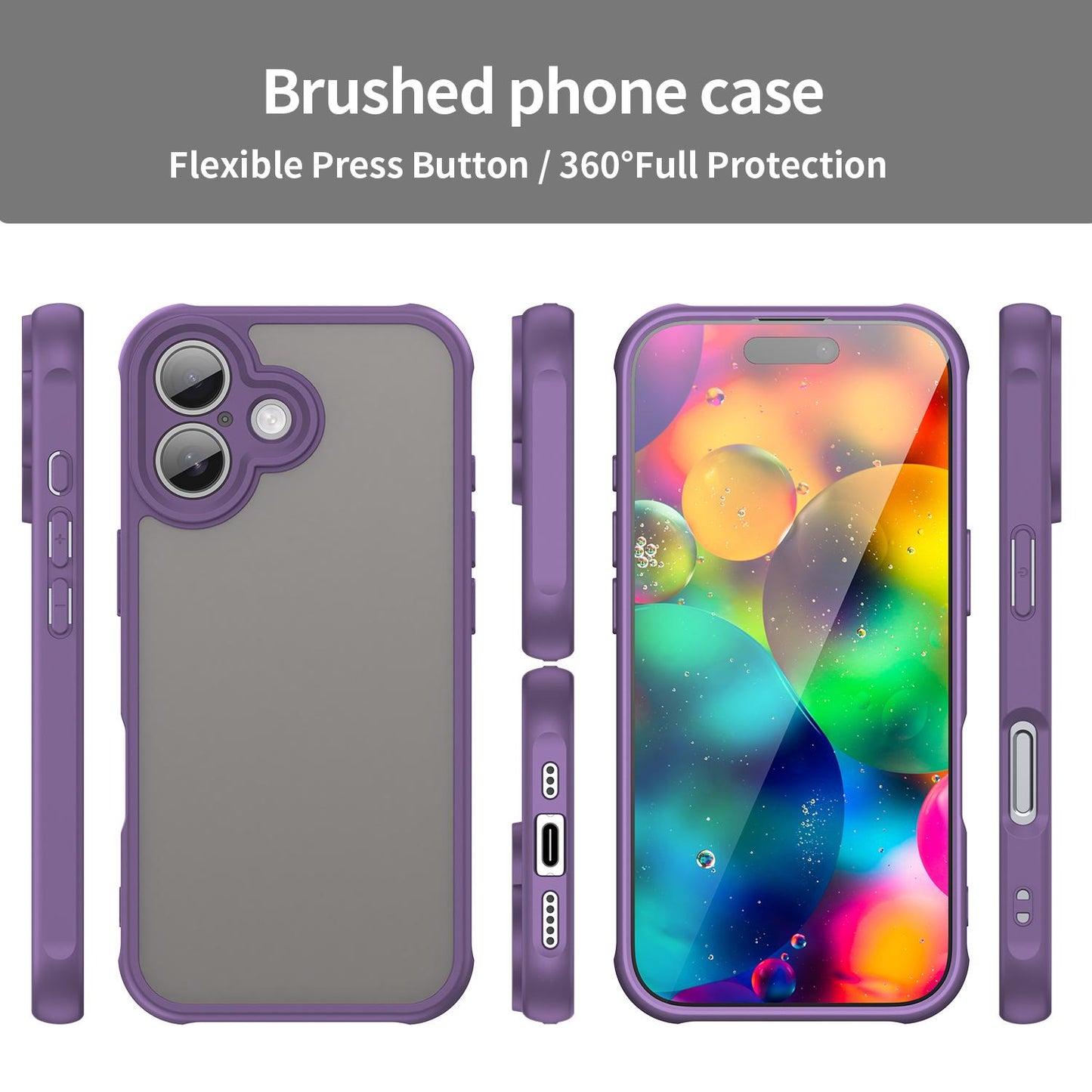 Apple iPhone 17 TPU Hybrid PC Frosted Phone Case with Durable Scratch, Dirt & Wear Protection, Precise Cutouts, Lightweight Easy-Fit Slim Cover