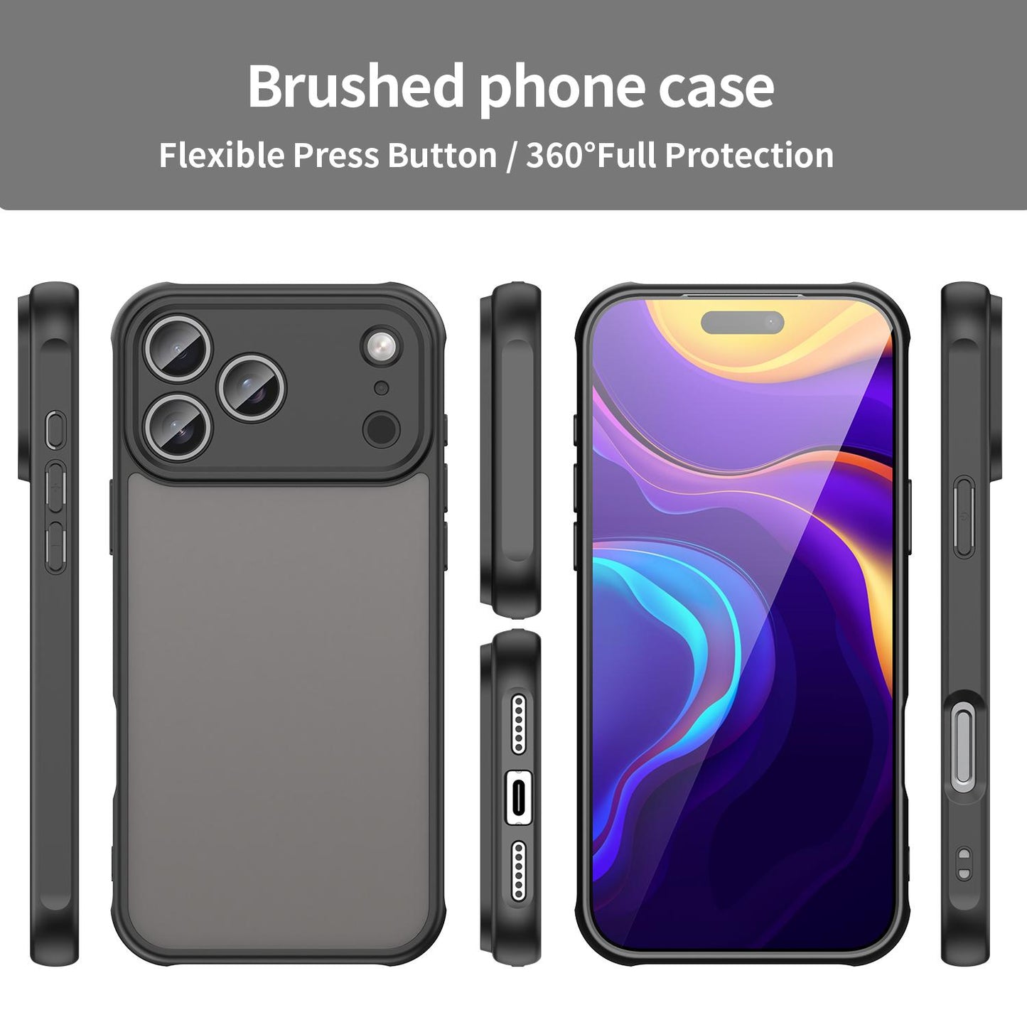 Apple iPhone 17 Pro Max TPU Hybrid PC Frosted Phone Case with Durable Scratch, Dirt & Wear Protection, Precise Cutouts, Lightweight Easy-Fit Slim Cover