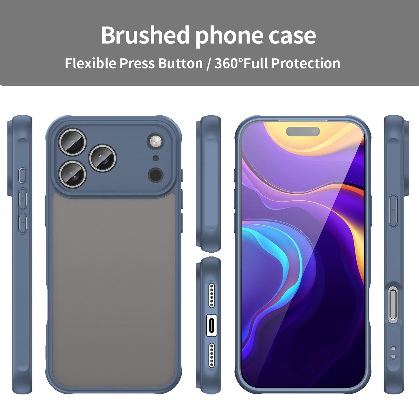Apple iPhone 17 Pro Max TPU Hybrid PC Frosted Phone Case with Durable Scratch, Dirt & Wear Protection, Precise Cutouts, Lightweight Easy-Fit Slim Cover