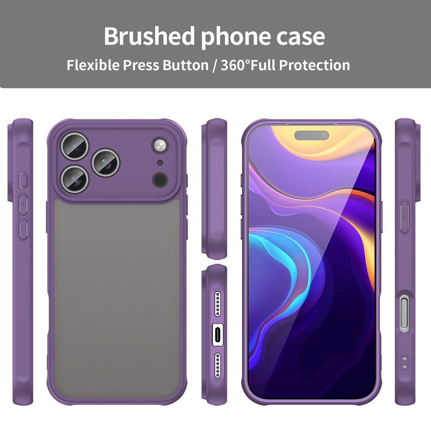 Apple iPhone 17 Pro Max TPU Hybrid PC Frosted Phone Case with Durable Scratch, Dirt & Wear Protection, Precise Cutouts, Lightweight Easy-Fit Slim Cover