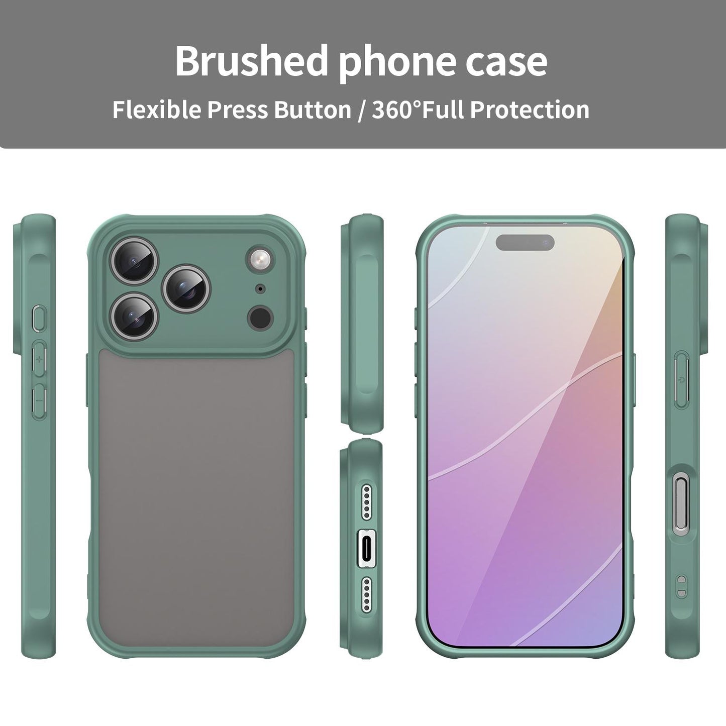 Apple iPhone 17 Pro TPU Hybrid PC Frosted Phone Case with Durable Scratch, Dirt & Wear Protection, Precise Cutouts, Lightweight Easy-Fit Slim Cover