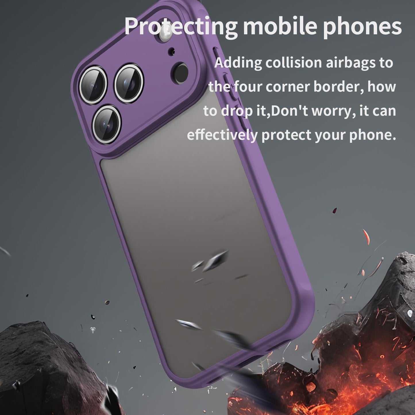 Apple iPhone 17 Pro TPU Hybrid PC Frosted Phone Case with Durable Scratch, Dirt & Wear Protection, Precise Cutouts, Lightweight Easy-Fit Slim Cover