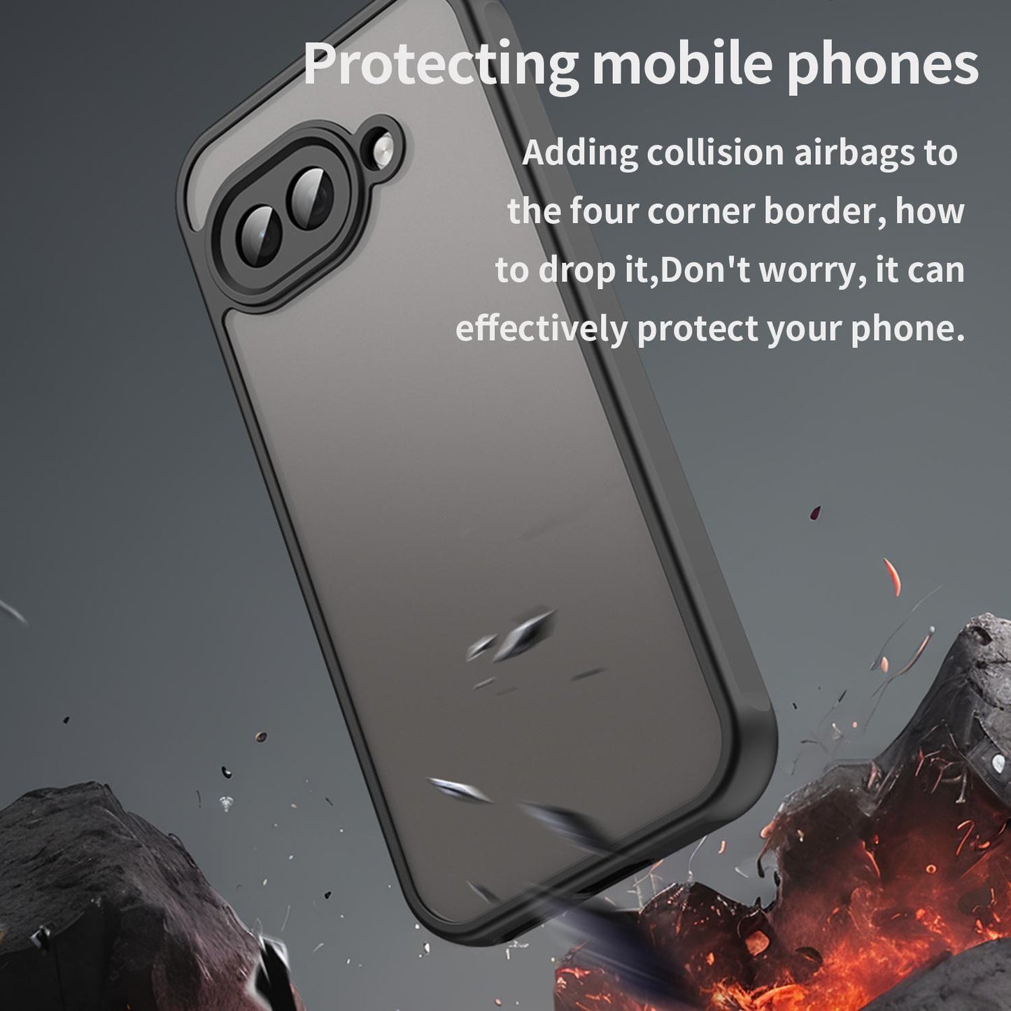 Google Pixel 9a TPU Hybrid PC Frosted Phone Case with Durable Scratch, Dirt & Wear Protection, Precise Cutouts, Lightweight Easy-Fit Slim Cover