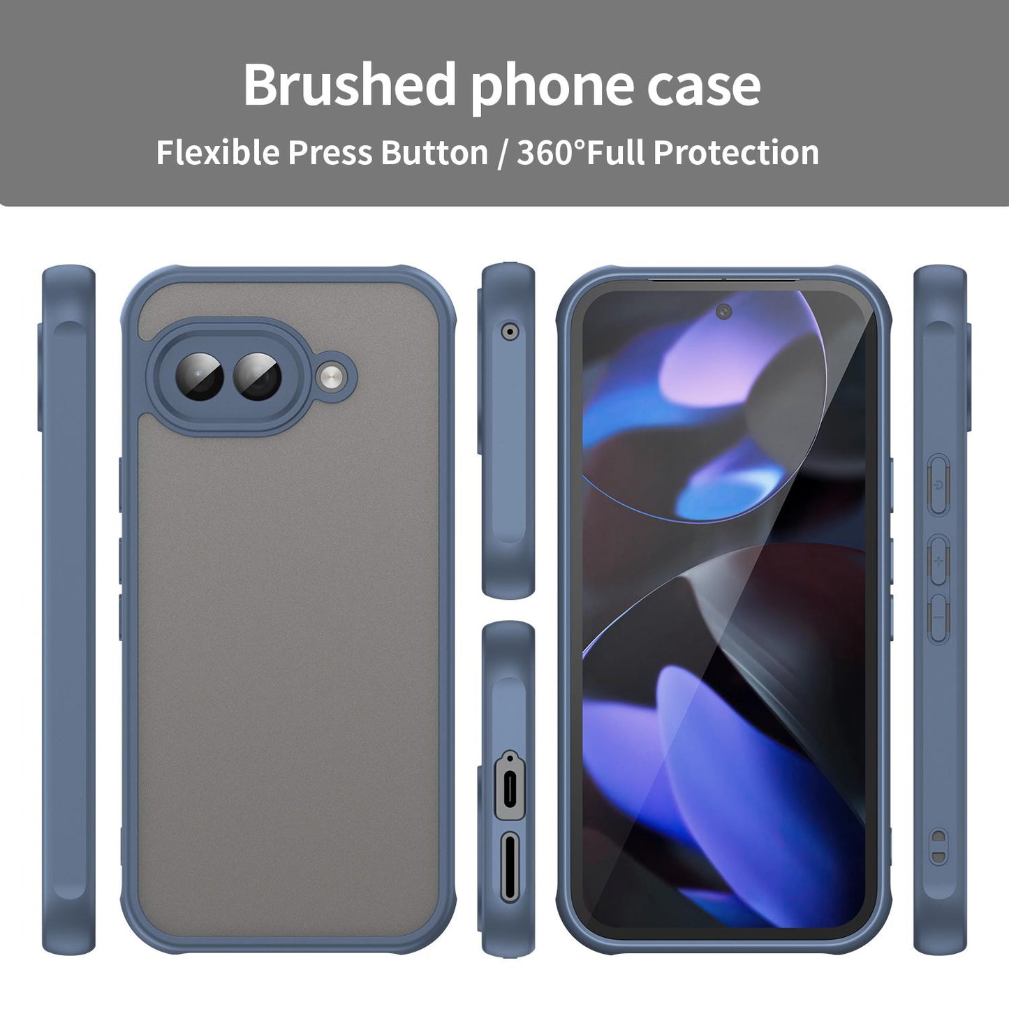 Google Pixel 9a TPU Hybrid PC Frosted Phone Case with Durable Scratch, Dirt & Wear Protection, Precise Cutouts, Lightweight Easy-Fit Slim Cover