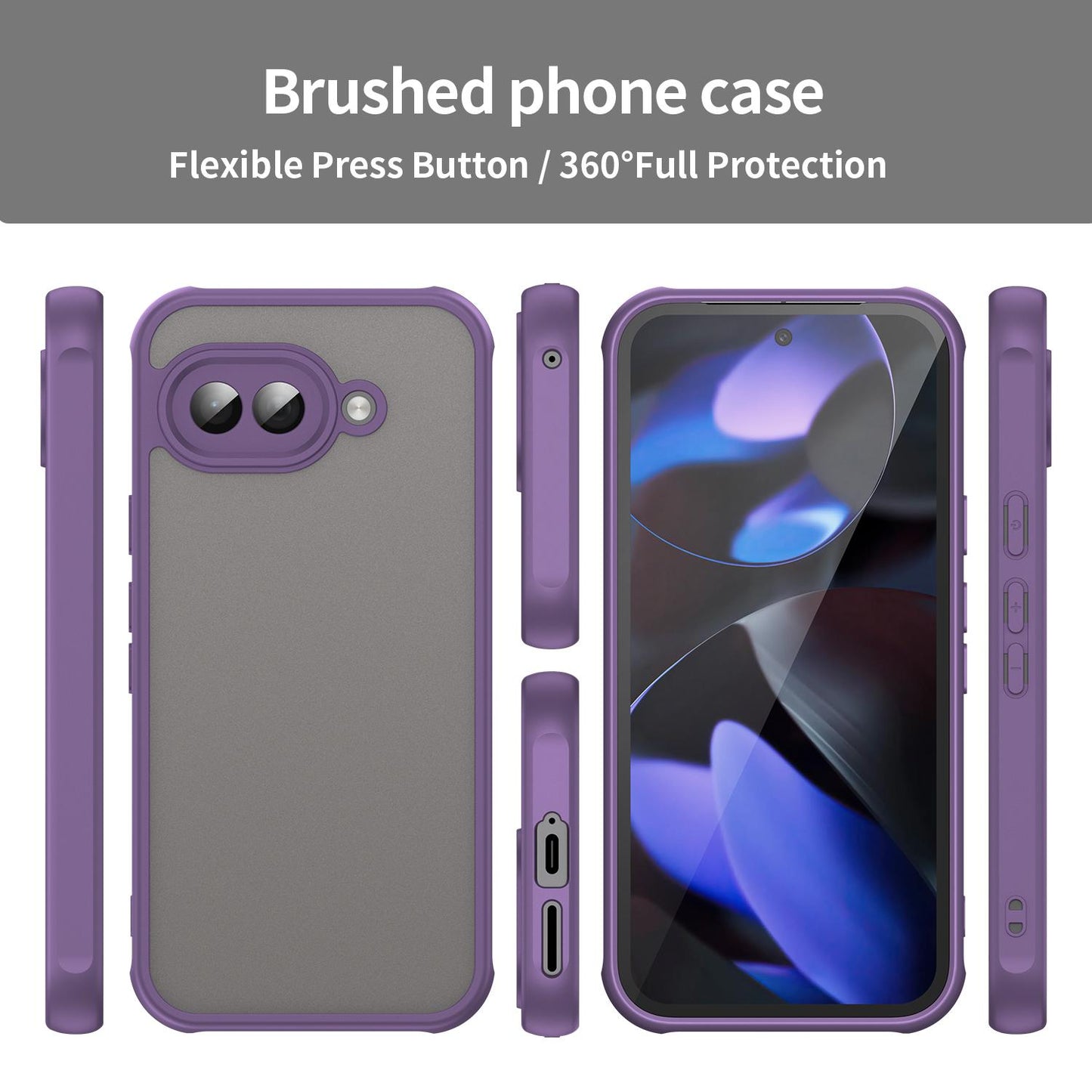 Google Pixel 9a TPU Hybrid PC Frosted Phone Case with Durable Scratch, Dirt & Wear Protection, Precise Cutouts, Lightweight Easy-Fit Slim Cover
