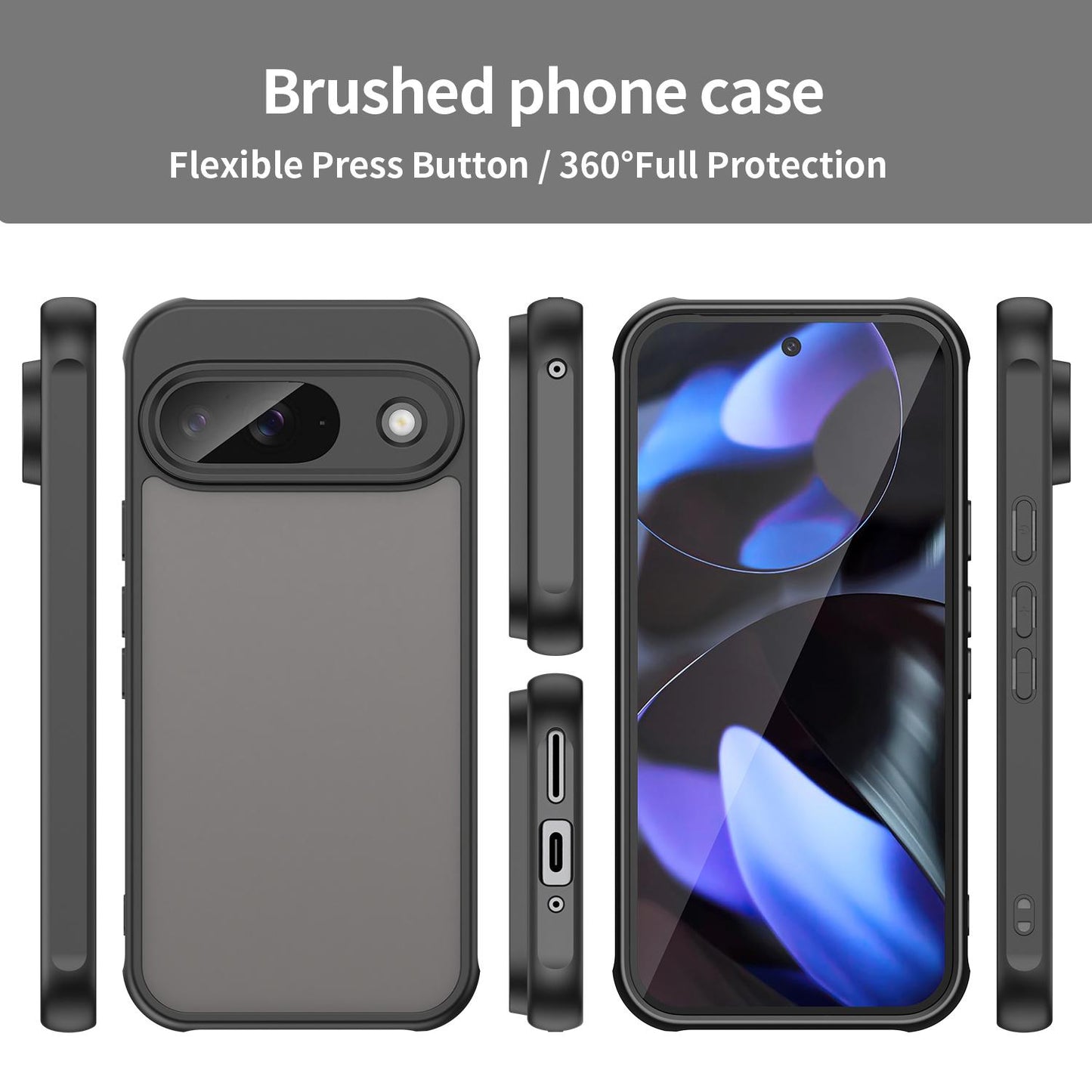 Google Pixel 9 TPU Hybrid PC Frosted Phone Case with Durable Scratch, Dirt & Wear Protection, Precise Cutouts, Lightweight Easy-Fit Slim Cover