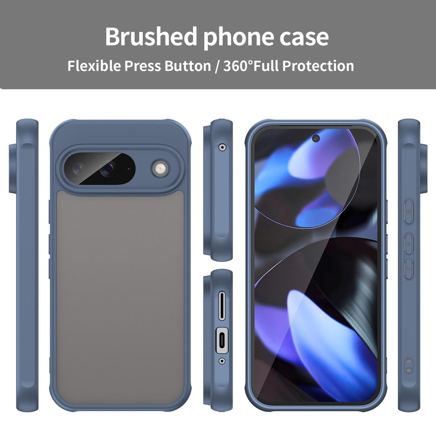 Google Pixel 9 TPU Hybrid PC Frosted Phone Case with Durable Scratch, Dirt & Wear Protection, Precise Cutouts, Lightweight Easy-Fit Slim Cover