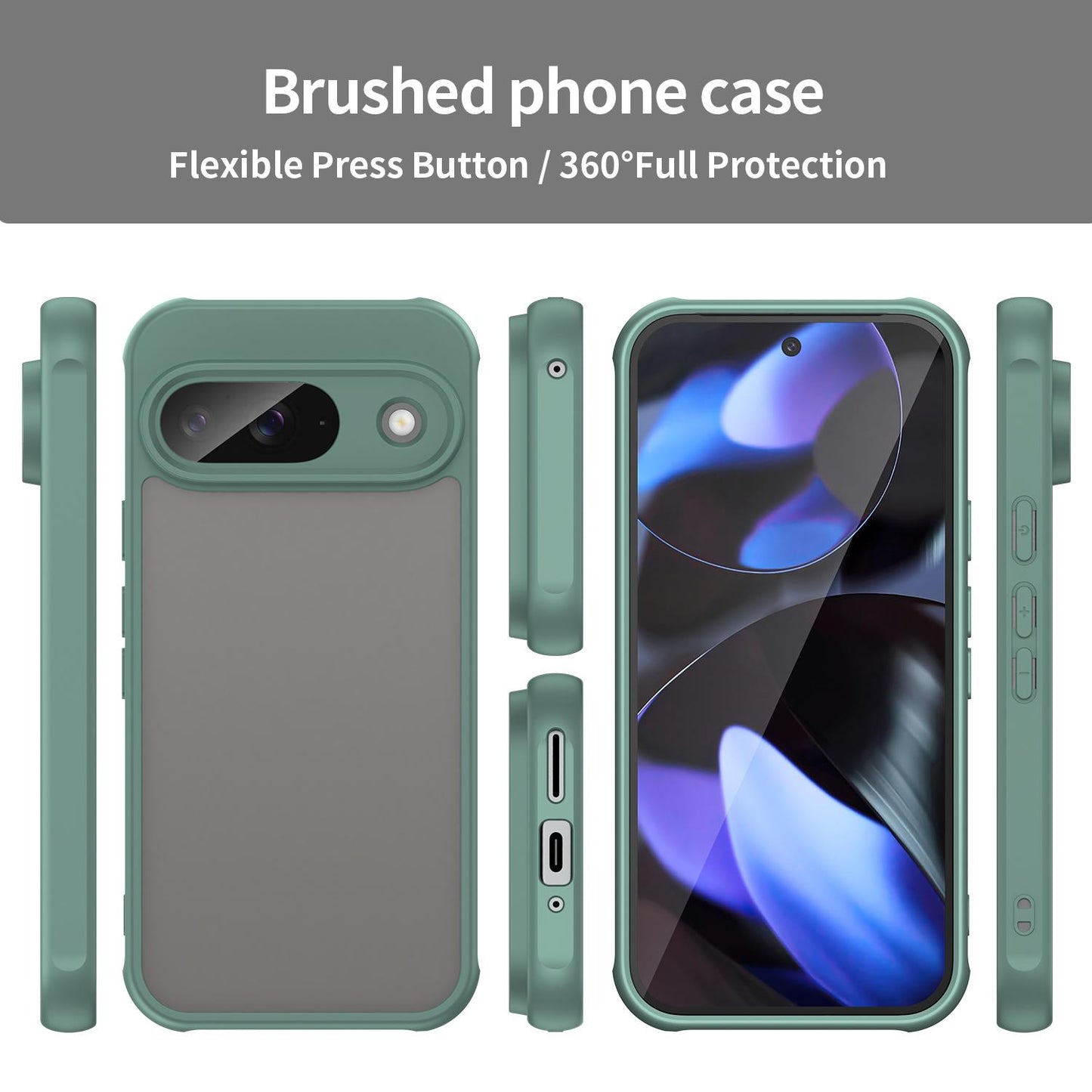 Google Pixel 9 TPU Hybrid PC Frosted Phone Case with Durable Scratch, Dirt & Wear Protection, Precise Cutouts, Lightweight Easy-Fit Slim Cover