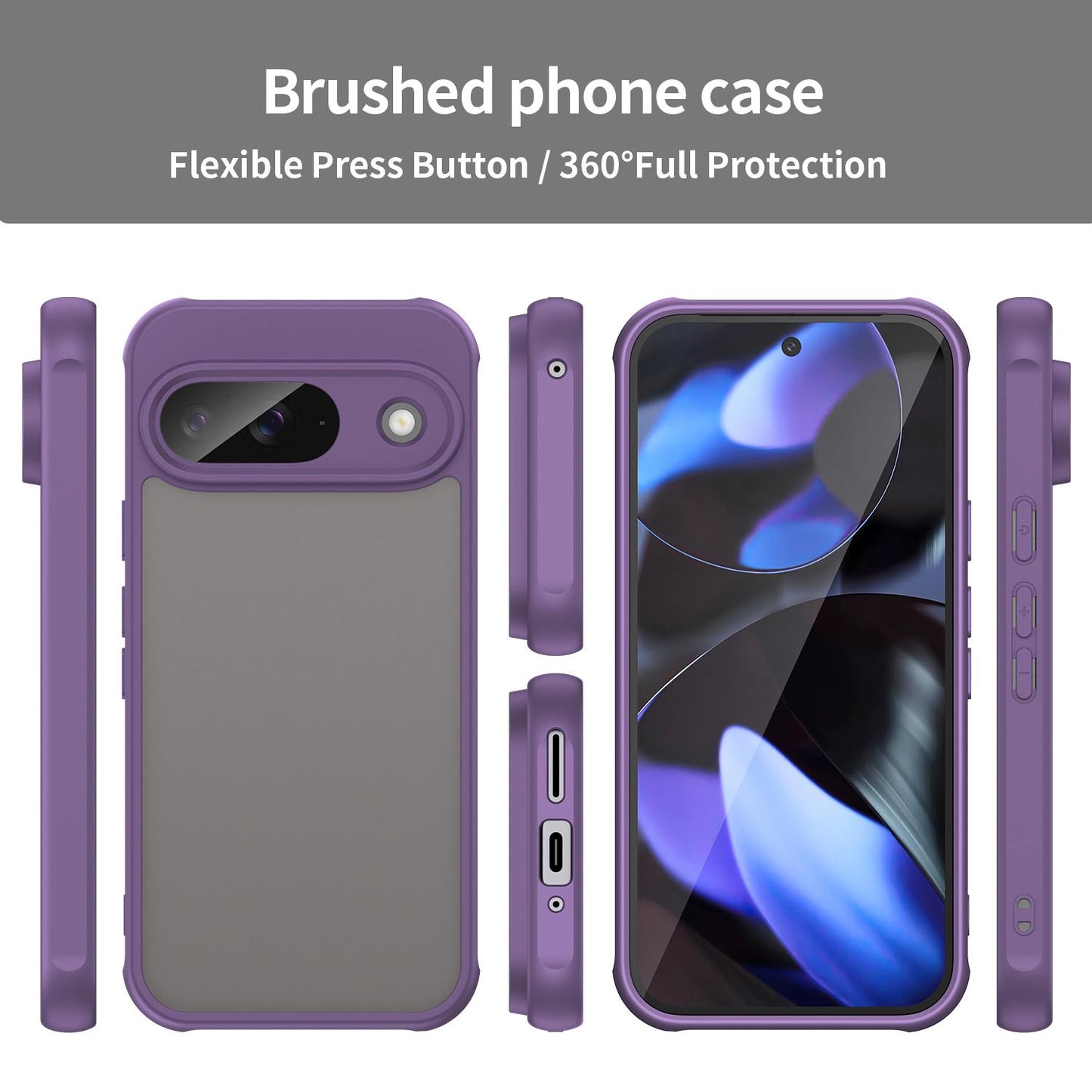 Google Pixel 9 TPU Hybrid PC Frosted Phone Case with Durable Scratch, Dirt & Wear Protection, Precise Cutouts, Lightweight Easy-Fit Slim Cover