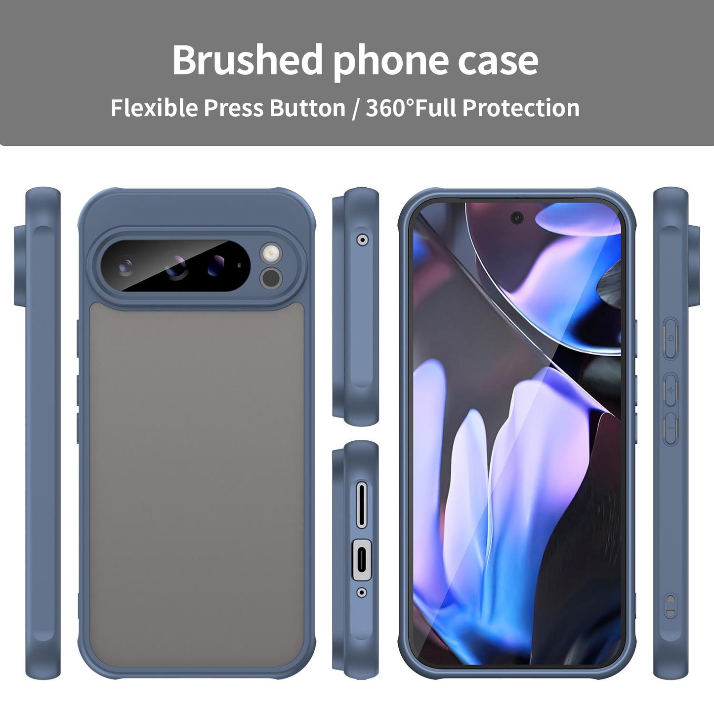 Google Pixel 9 Pro XL TPU Hybrid PC Frosted Phone Case with Durable Scratch, Dirt & Wear Protection, Precise Cutouts, Lightweight Easy-Fit Slim Cover