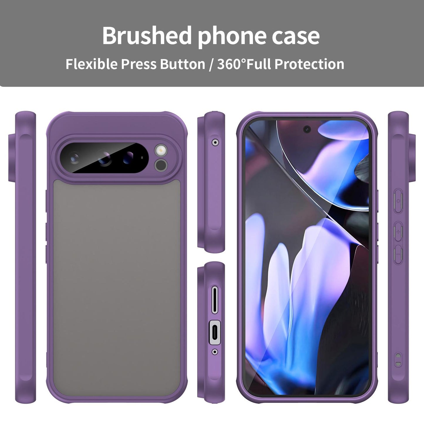 Google Pixel 9 Pro XL TPU Hybrid PC Frosted Phone Case with Durable Scratch, Dirt & Wear Protection, Precise Cutouts, Lightweight Easy-Fit Slim Cover