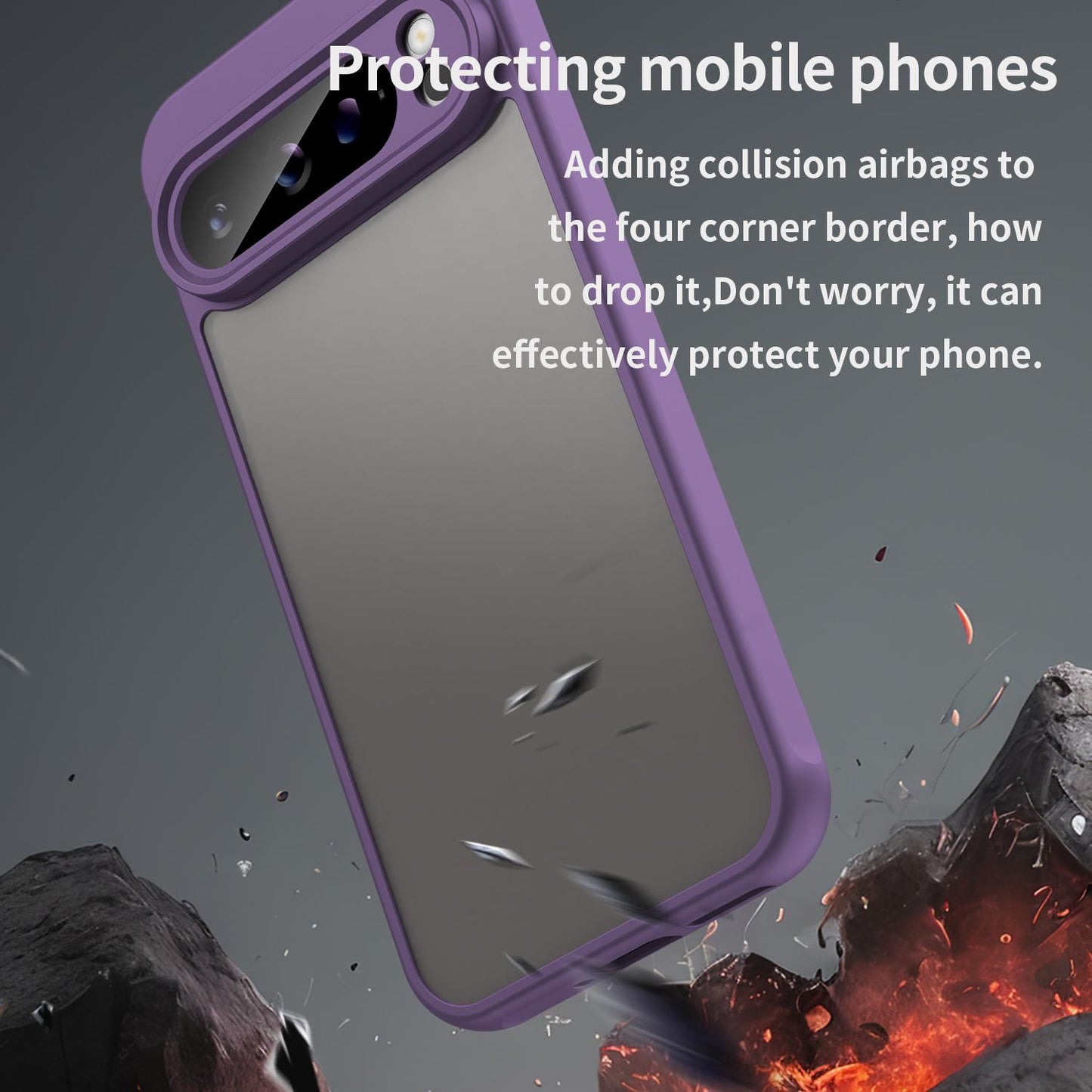 Google Pixel 9 Pro XL TPU Hybrid PC Frosted Phone Case with Durable Scratch, Dirt & Wear Protection, Precise Cutouts, Lightweight Easy-Fit Slim Cover
