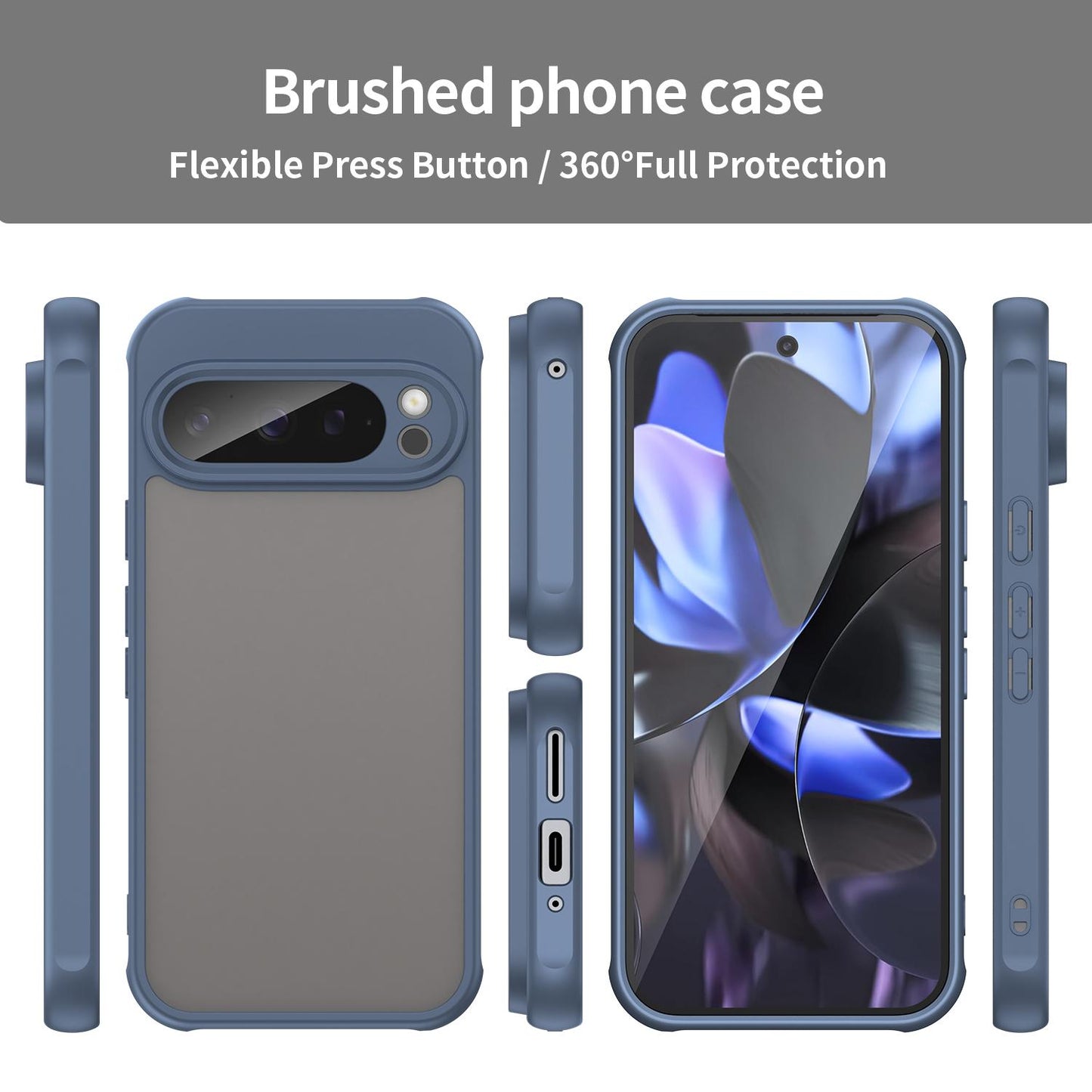 Google Pixel 9 Pro TPU Hybrid PC Frosted Phone Case with Durable Scratch, Dirt & Wear Protection, Precise Cutouts, Lightweight Easy-Fit Slim Cover