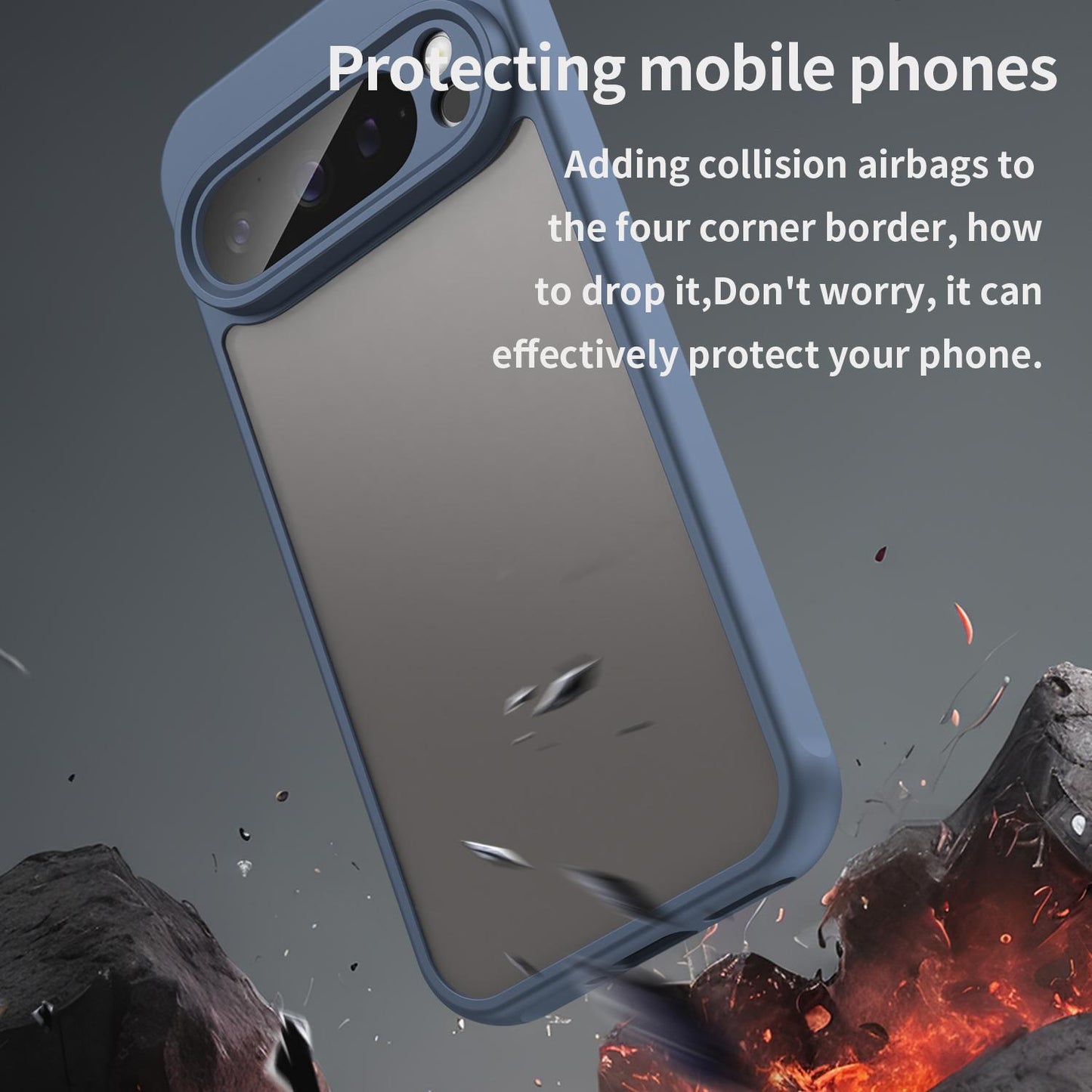 Google Pixel 9 Pro TPU Hybrid PC Frosted Phone Case with Durable Scratch, Dirt & Wear Protection, Precise Cutouts, Lightweight Easy-Fit Slim Cover