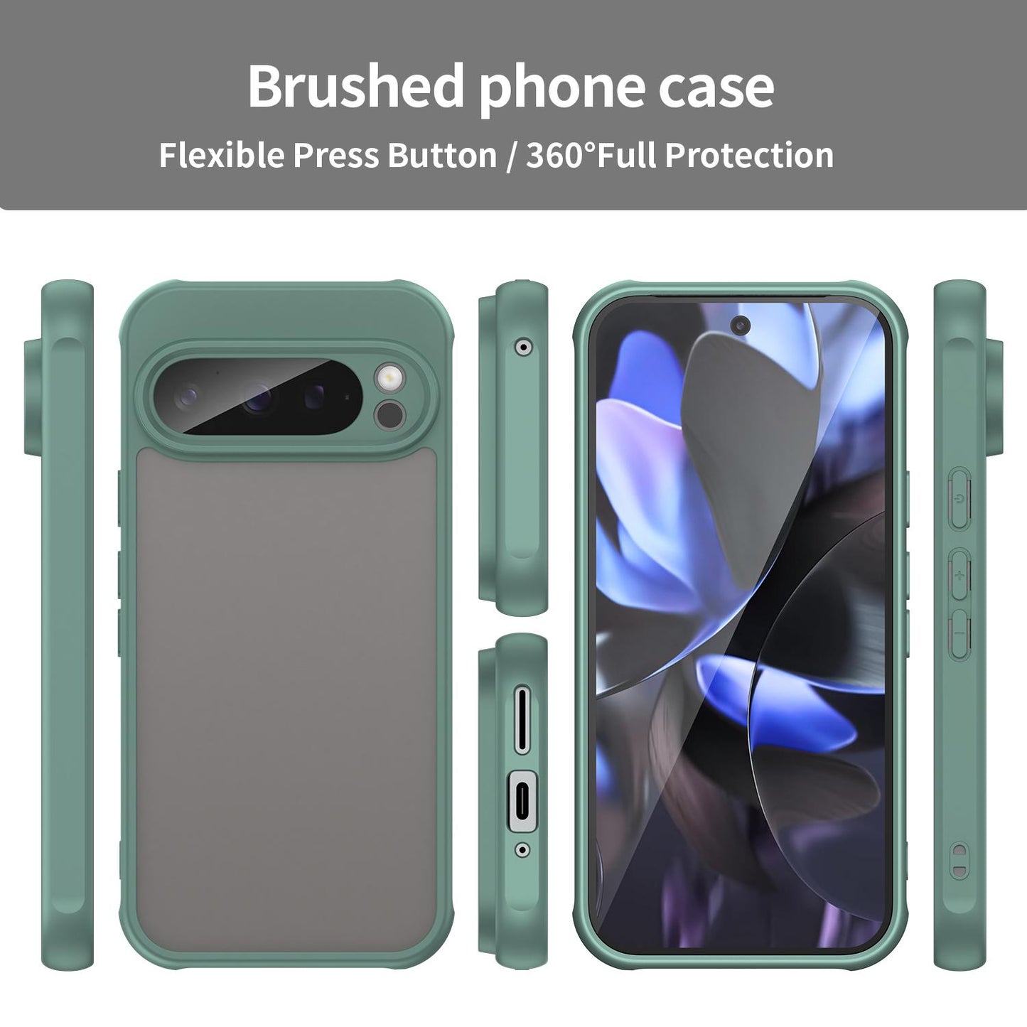 Google Pixel 9 Pro TPU Hybrid PC Frosted Phone Case with Durable Scratch, Dirt & Wear Protection, Precise Cutouts, Lightweight Easy-Fit Slim Cover