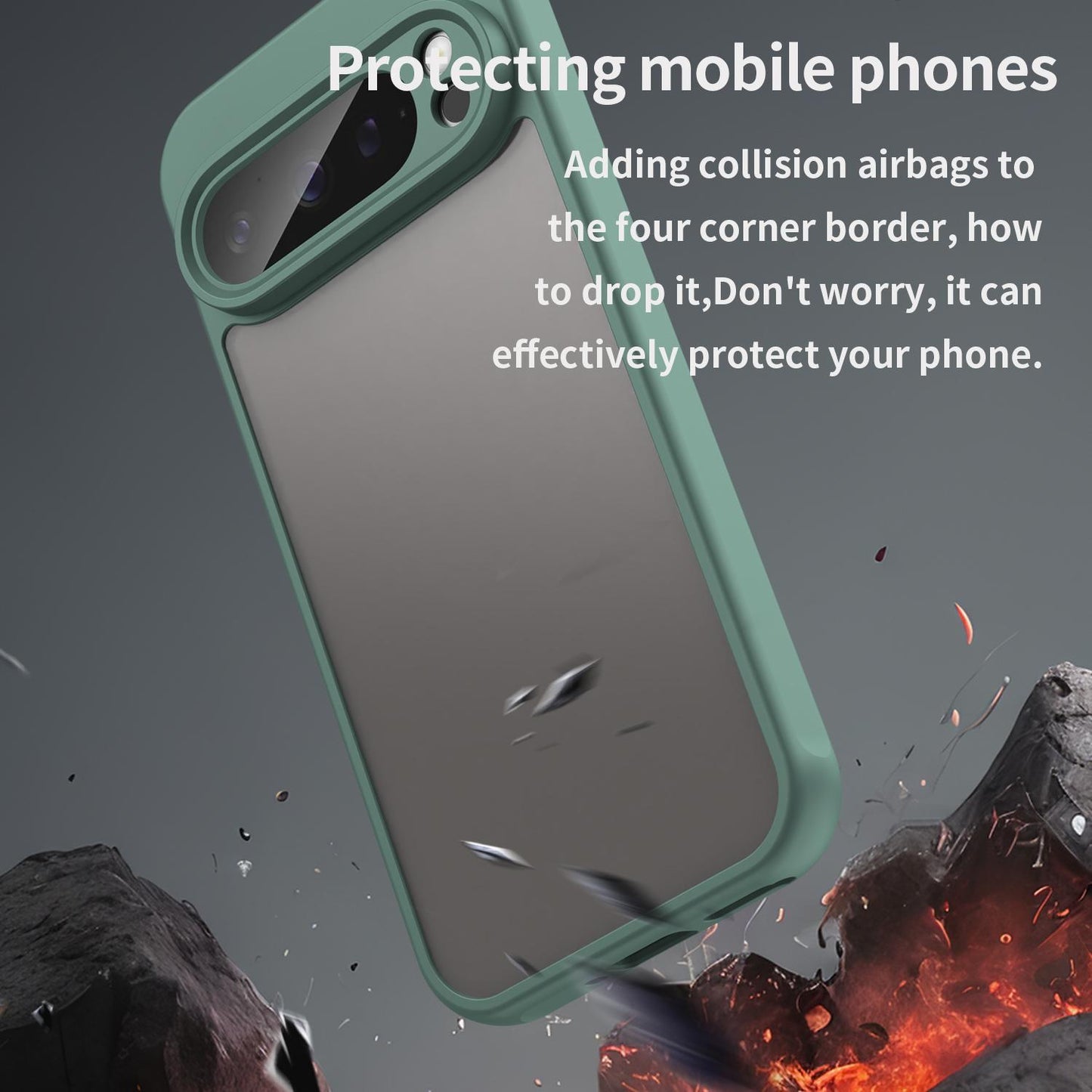 Google Pixel 9 Pro TPU Hybrid PC Frosted Phone Case with Durable Scratch, Dirt & Wear Protection, Precise Cutouts, Lightweight Easy-Fit Slim Cover