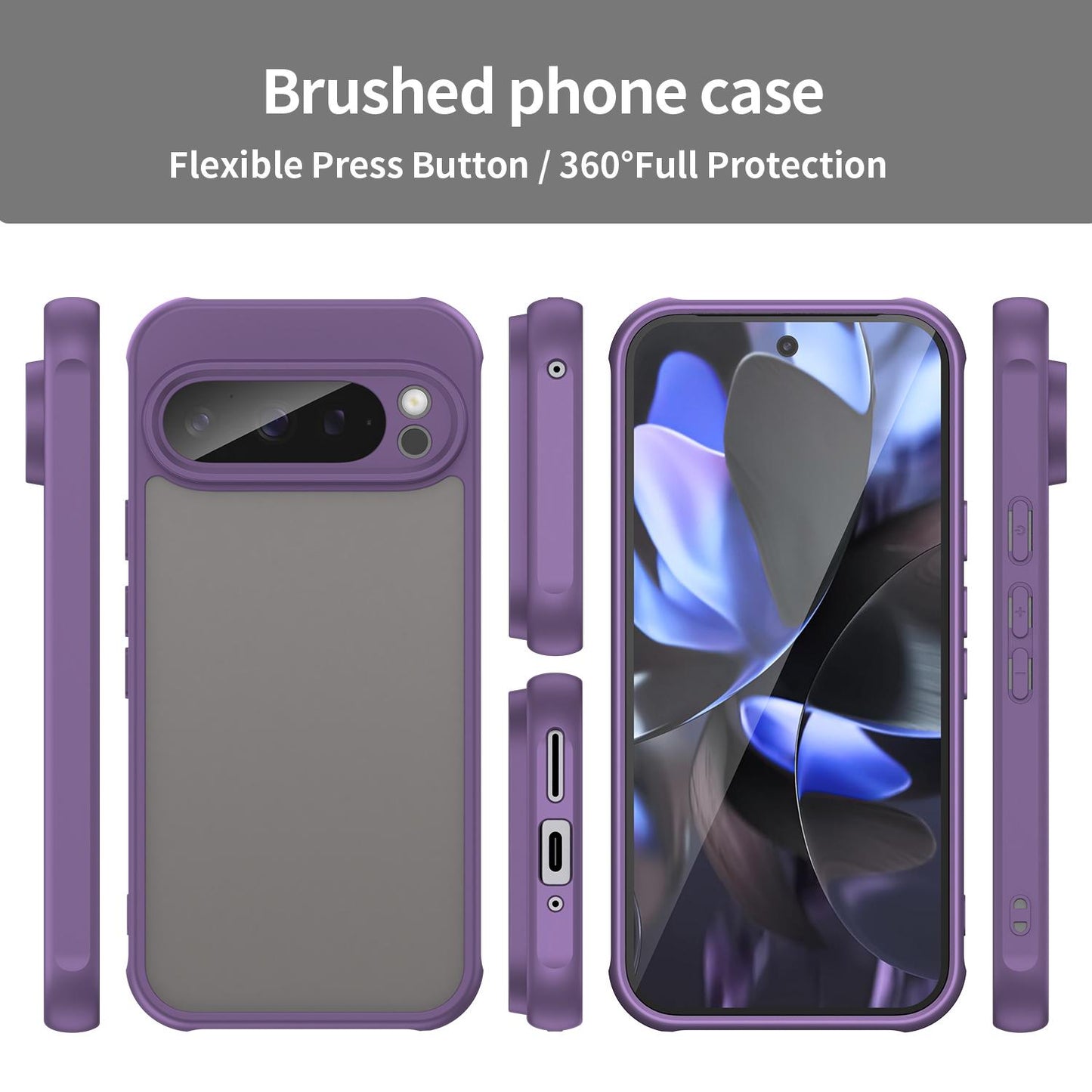 Google Pixel 9 Pro TPU Hybrid PC Frosted Phone Case with Durable Scratch, Dirt & Wear Protection, Precise Cutouts, Lightweight Easy-Fit Slim Cover