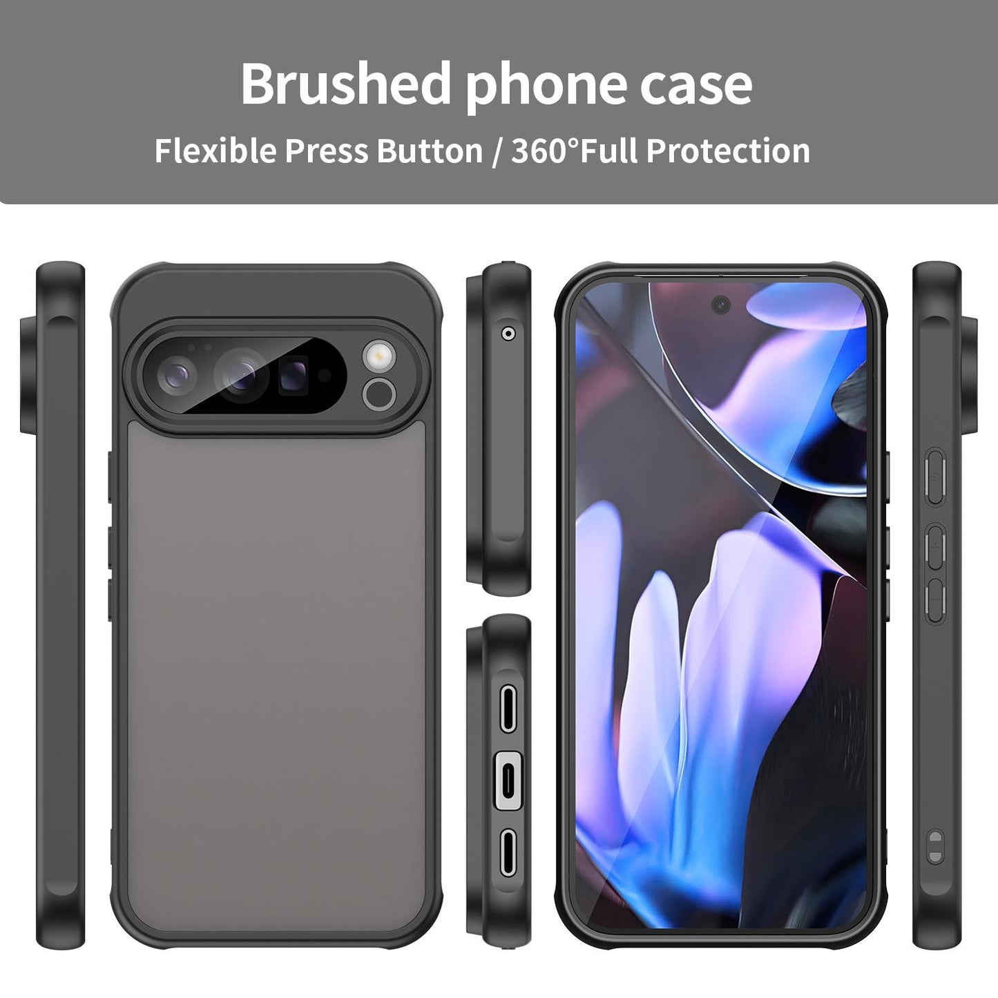 Google Pixel 10 Pro XL TPU Hybrid PC Frosted Phone Case with Durable Scratch, Dirt & Wear Protection, Precise Cutouts, Lightweight Easy-Fit Slim Cover