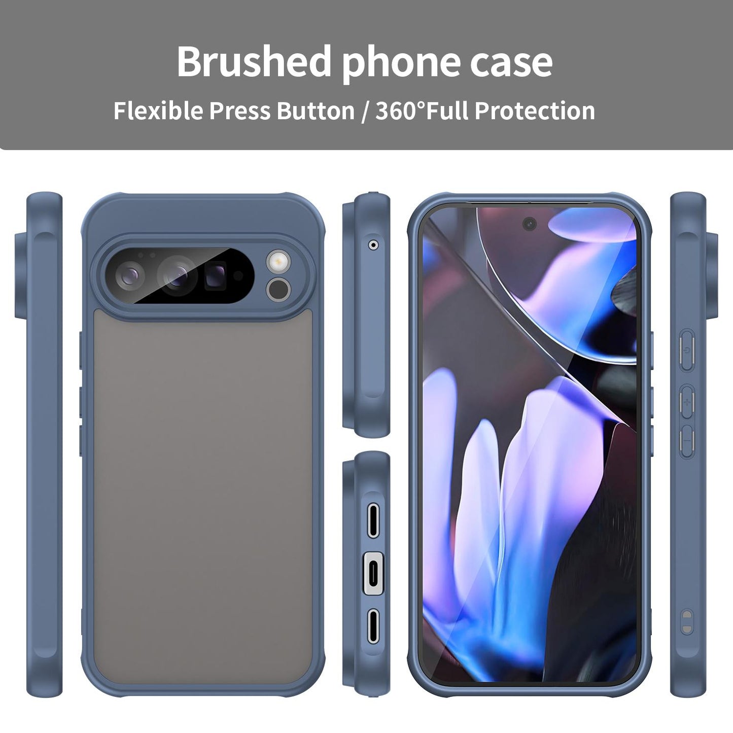 Google Pixel 10 Pro XL TPU Hybrid PC Frosted Phone Case with Durable Scratch, Dirt & Wear Protection, Precise Cutouts, Lightweight Easy-Fit Slim Cover
