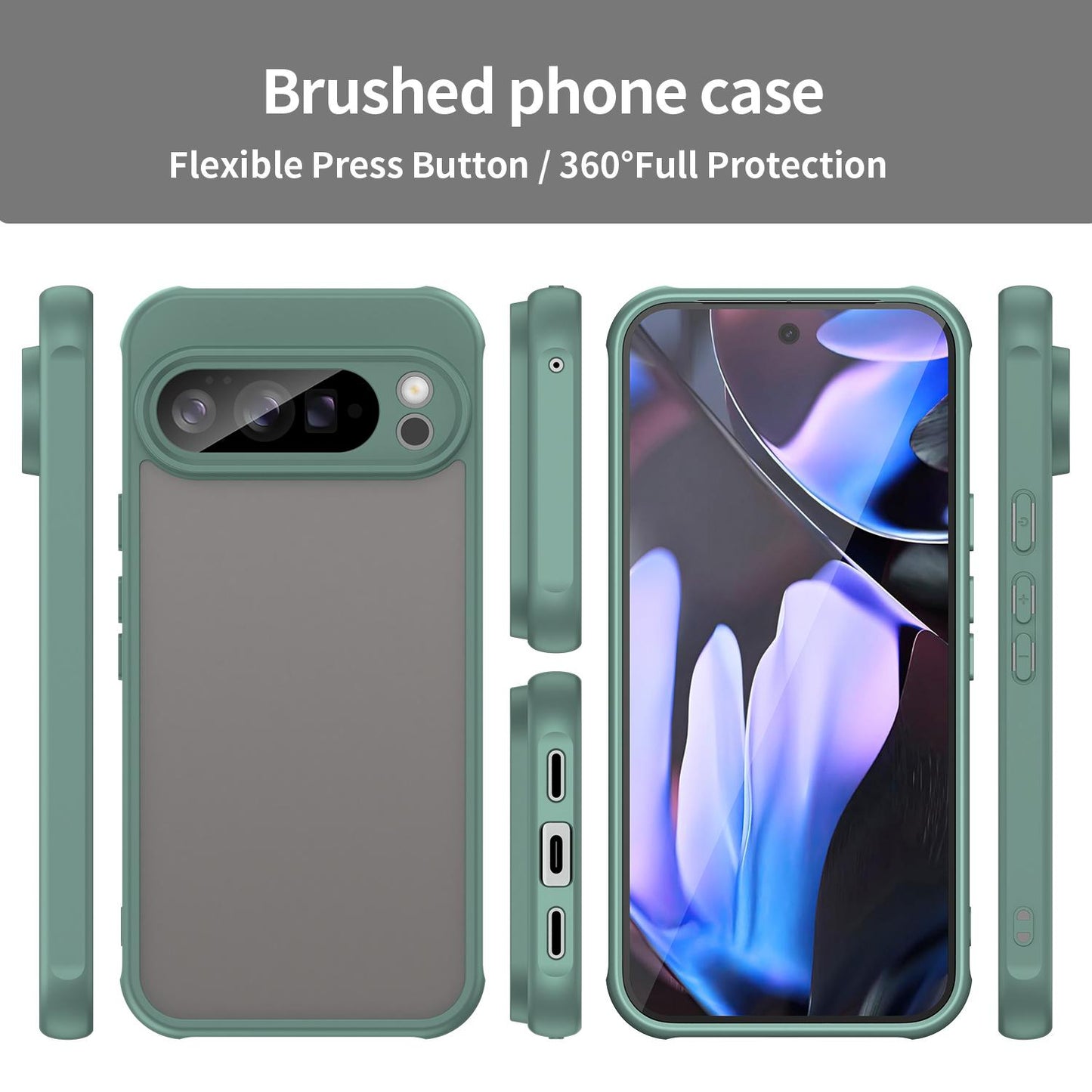 Google Pixel 10 Pro XL TPU Hybrid PC Frosted Phone Case with Durable Scratch, Dirt & Wear Protection, Precise Cutouts, Lightweight Easy-Fit Slim Cover