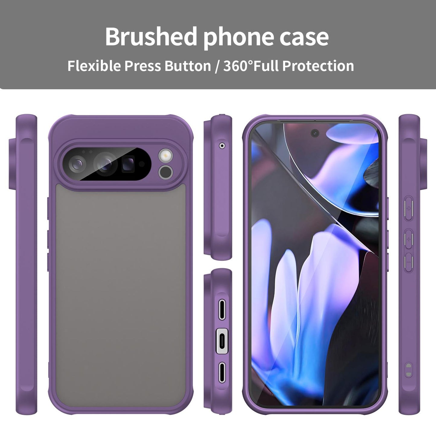 Google Pixel 10 Pro XL TPU Hybrid PC Frosted Phone Case with Durable Scratch, Dirt & Wear Protection, Precise Cutouts, Lightweight Easy-Fit Slim Cover
