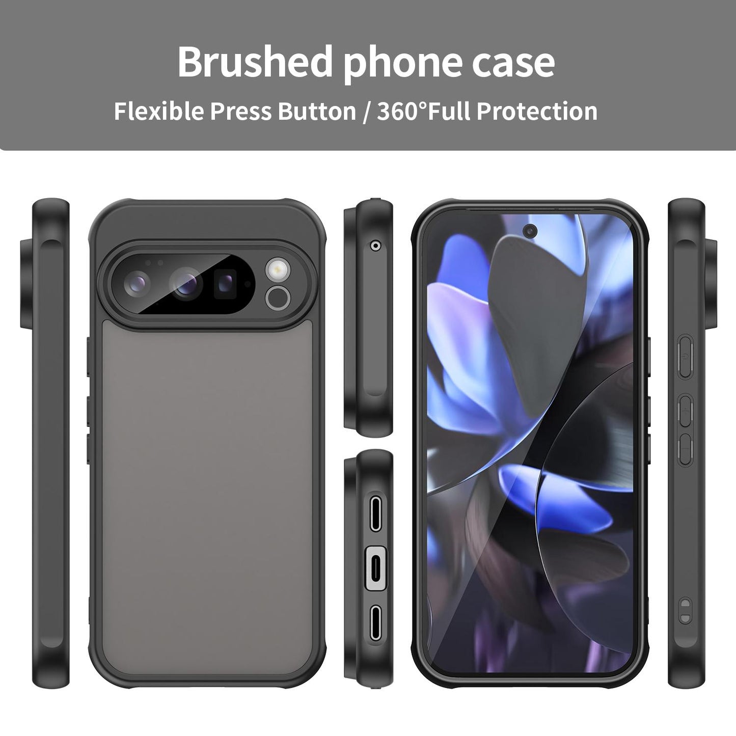 Google Pixel 10 Pro TPU Hybrid PC Frosted Phone Case with Durable Scratch, Dirt & Wear Protection, Precise Cutouts, Lightweight Easy-Fit Slim Cover