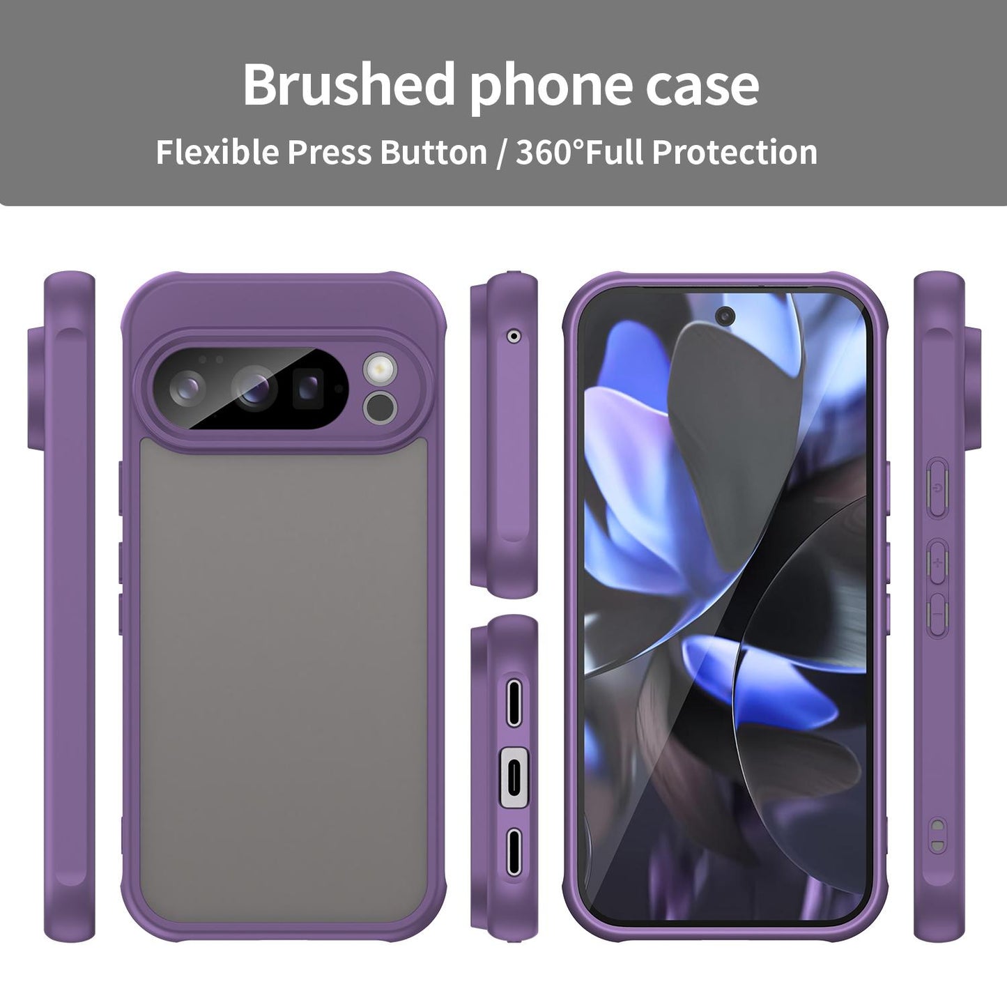 Google Pixel 10 Pro TPU Hybrid PC Frosted Phone Case with Durable Scratch, Dirt & Wear Protection, Precise Cutouts, Lightweight Easy-Fit Slim Cover