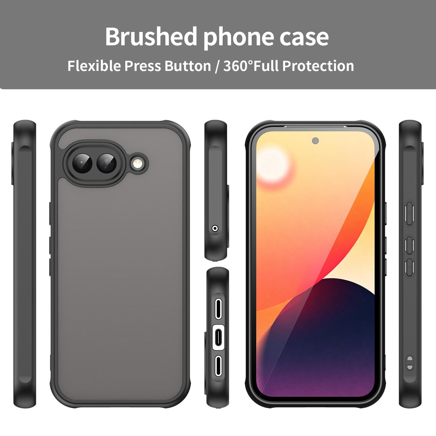 Google Pixel 10a TPU Hybrid PC Frosted Phone Case with Durable Scratch, Dirt & Wear Protection, Precise Cutouts, Lightweight Easy-Fit Slim Cover