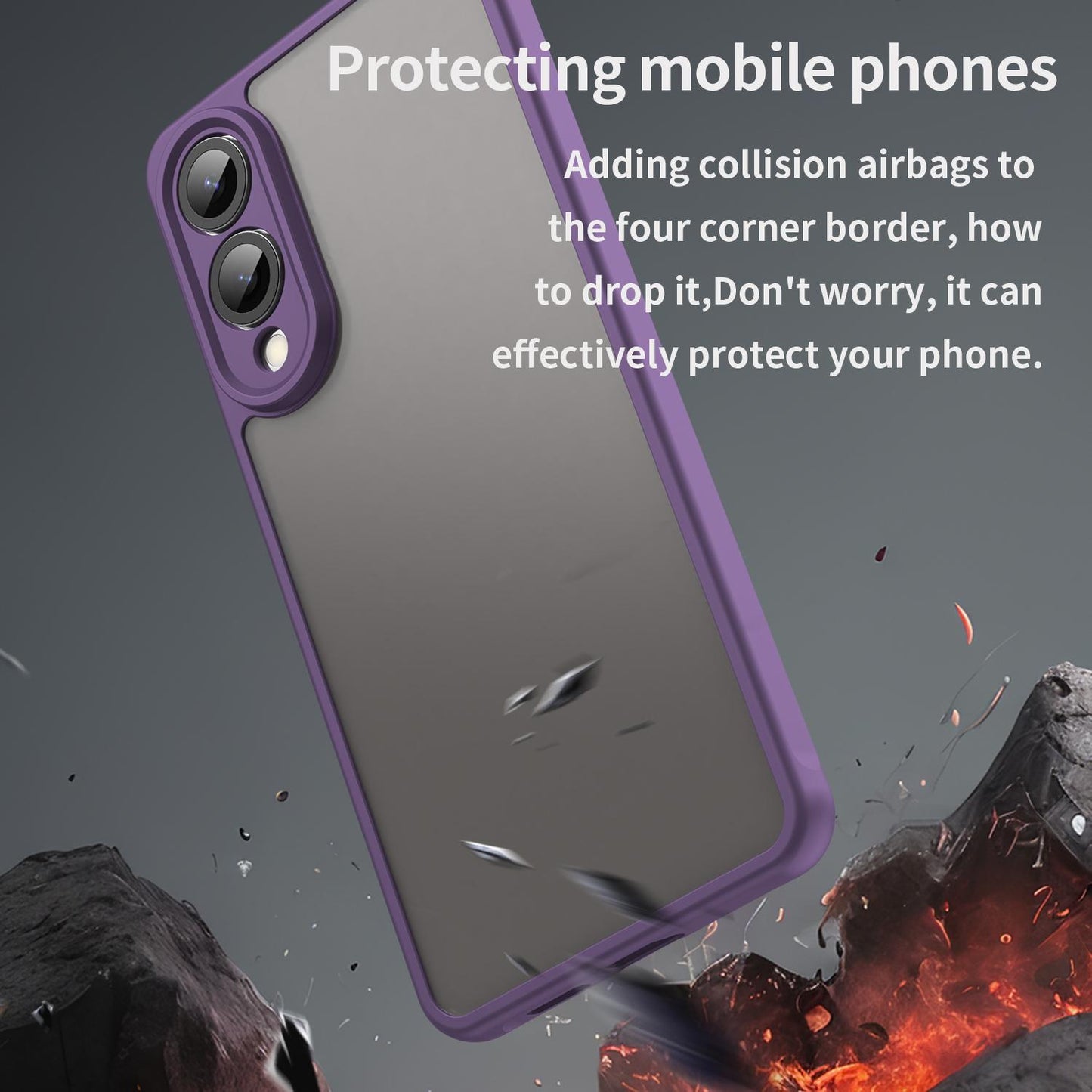 Samsung Galaxy S25 Edge 5G TPU Hybrid PC Frosted Phone Case with Durable Scratch, Dirt & Wear Protection, Precise Cutouts, Lightweight Easy-Fit Slim Cover